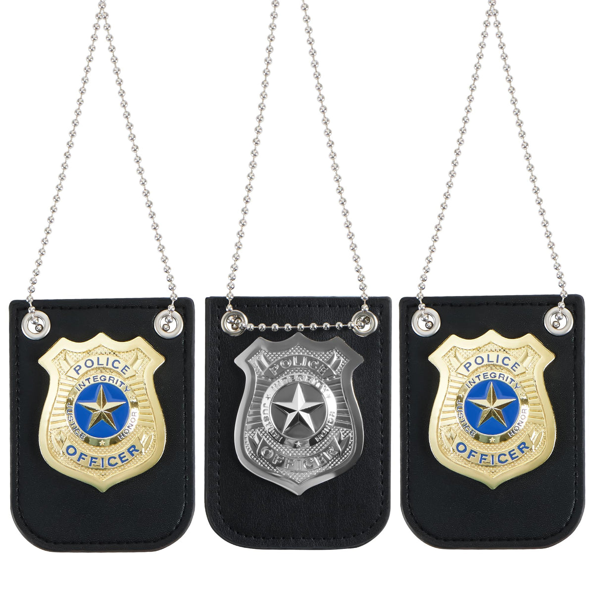 Play-Act Gold & Silver Badge Set - Pretend Police Role Play Toy