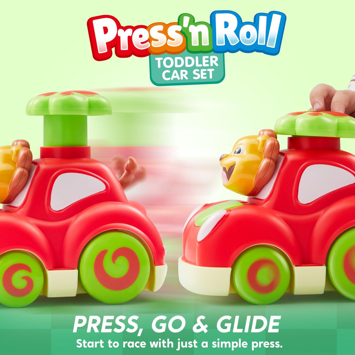VROOMIX Press 'n Roll 4 Pcs Toddler Pressing Car Set