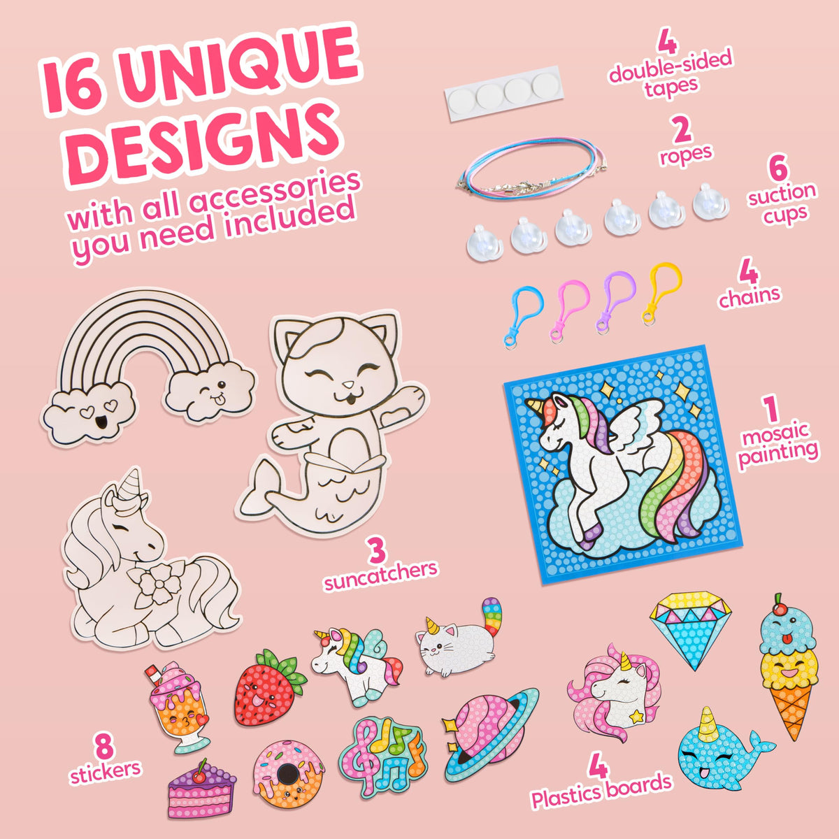 Klever Kits 16 Projects Gem Painting - 5D Diamond Art Kit for Girls 6-12