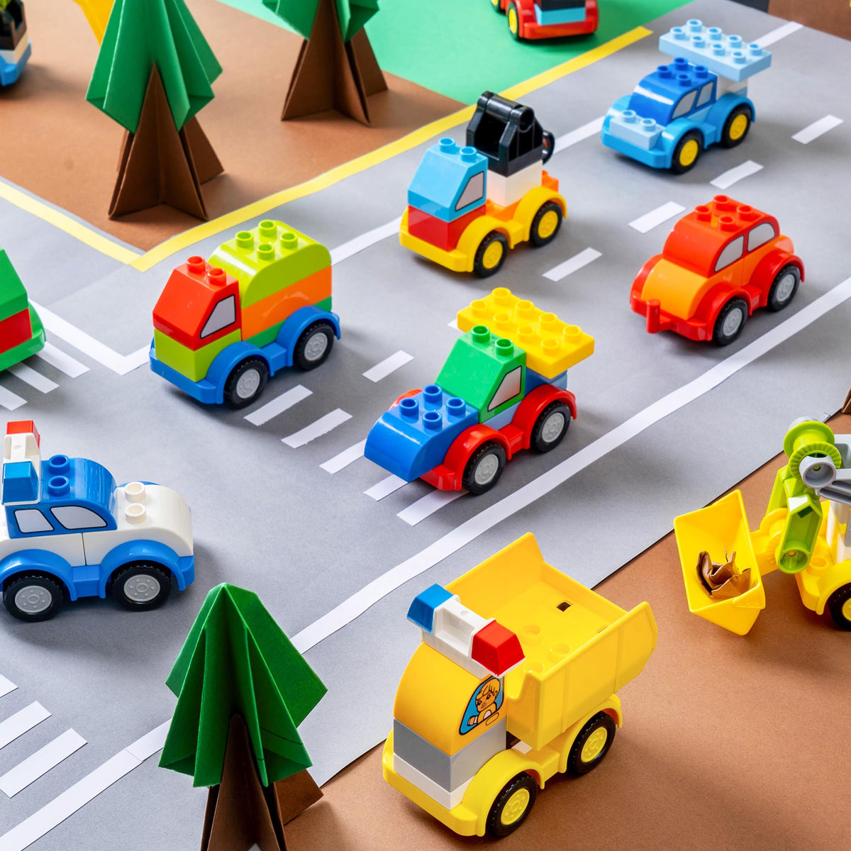 VROOMIX 80-Piece Toddler Car Building Block Set (Makes 12 Vehicles)