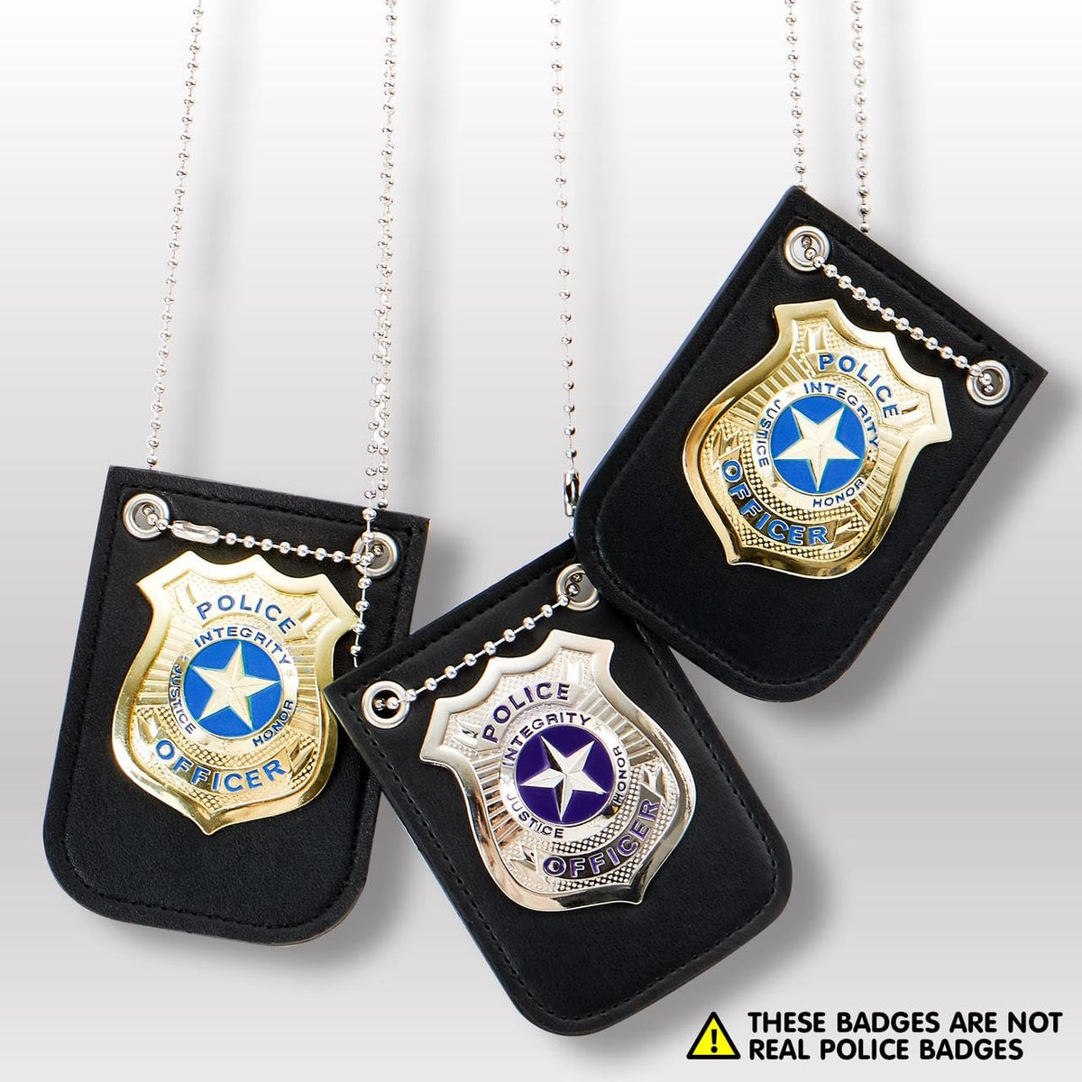 Play-Act Gold & Silver Badge Set - Pretend Police Role Play Toy