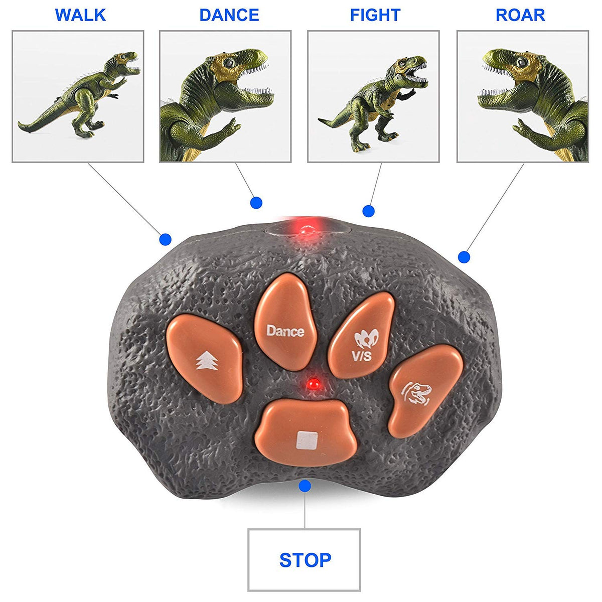 Play-Act Remote Control Robot T-Rex - Light & Roaring Sound Dinosaur Toy