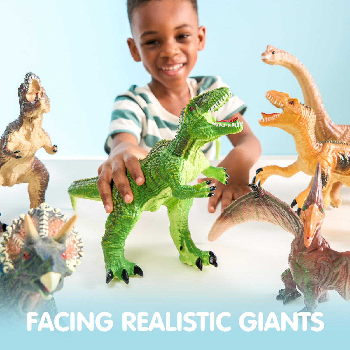 Play-Act Big Soft Dinosaur Figures - Squeeze, Learn, Roar