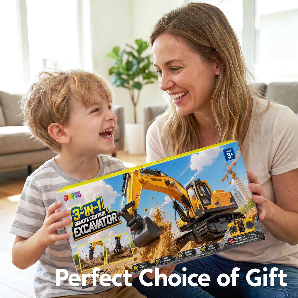 VROOMIX 3-in-1 Metal Remote Control Excavator Construction Vehicle Set