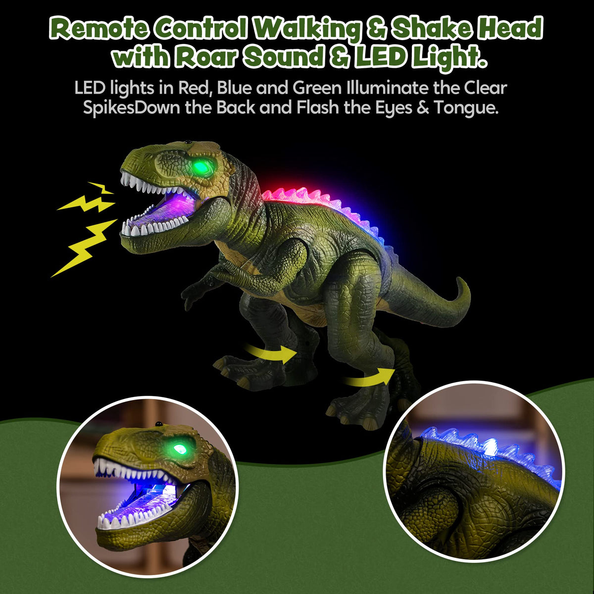 Play-Act Remote Control Robot T-Rex - Light & Roaring Sound Dinosaur Toy