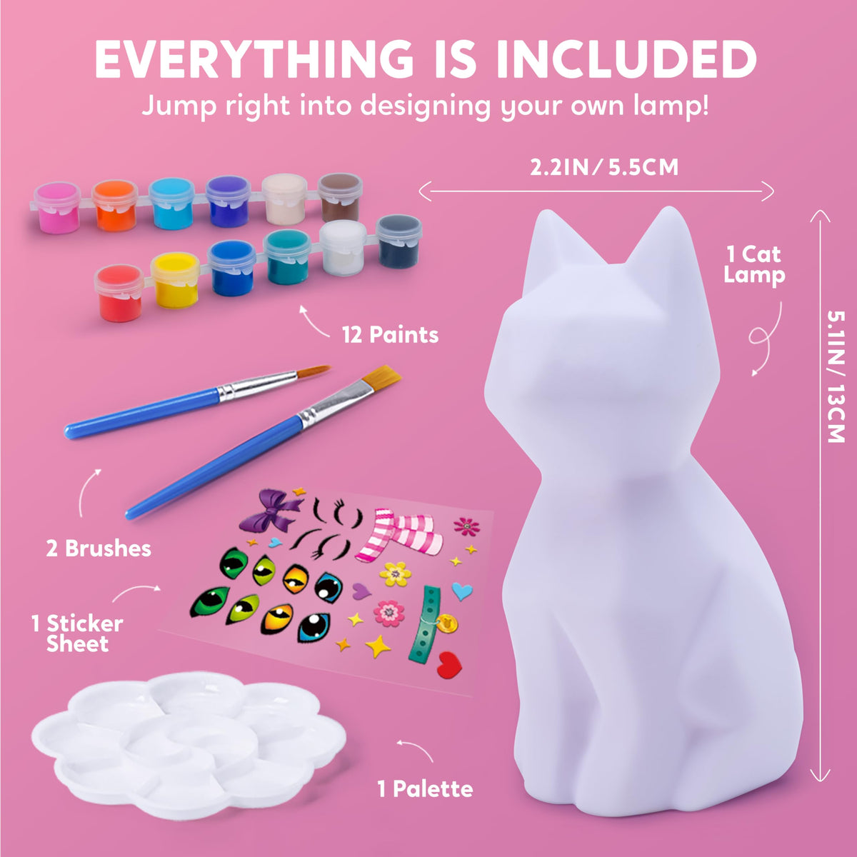 Klever Kits Paint Your Own Cat Night Light Craft Kit