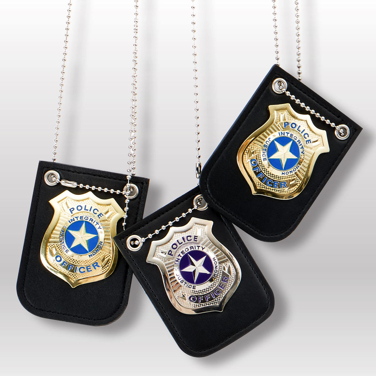 Play-Act Gold & Silver Badge Set - Pretend Police Role Play Toy