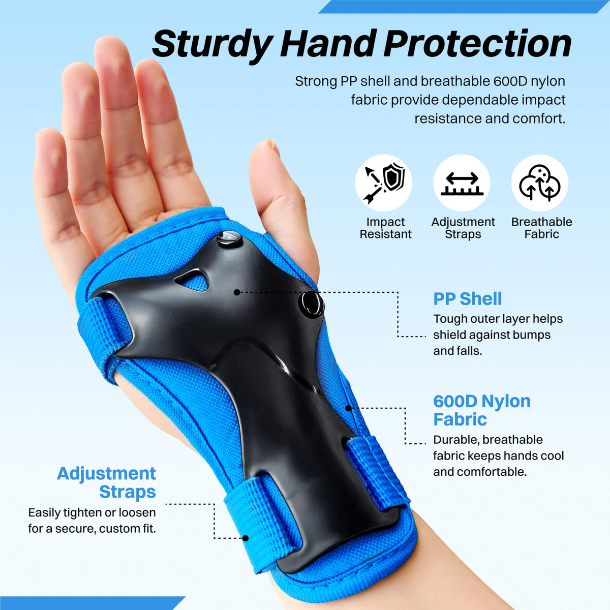 ZIFFY Kids Knee & Elbow Pads Set with Wrist Guards - Adjustable Protective Gear