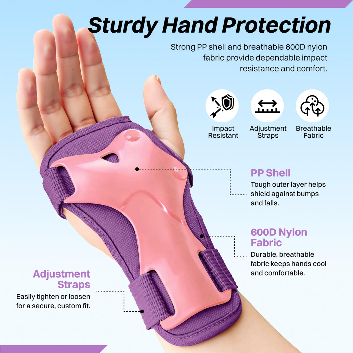 ZIFFY Kids Knee & Elbow Pads Set with Wrist Guards - Adjustable Protective Gear
