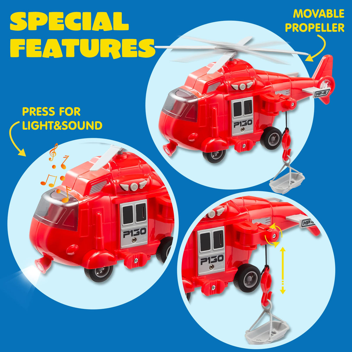 VROOMIX Fire Engine Toy with Lights & Sounds