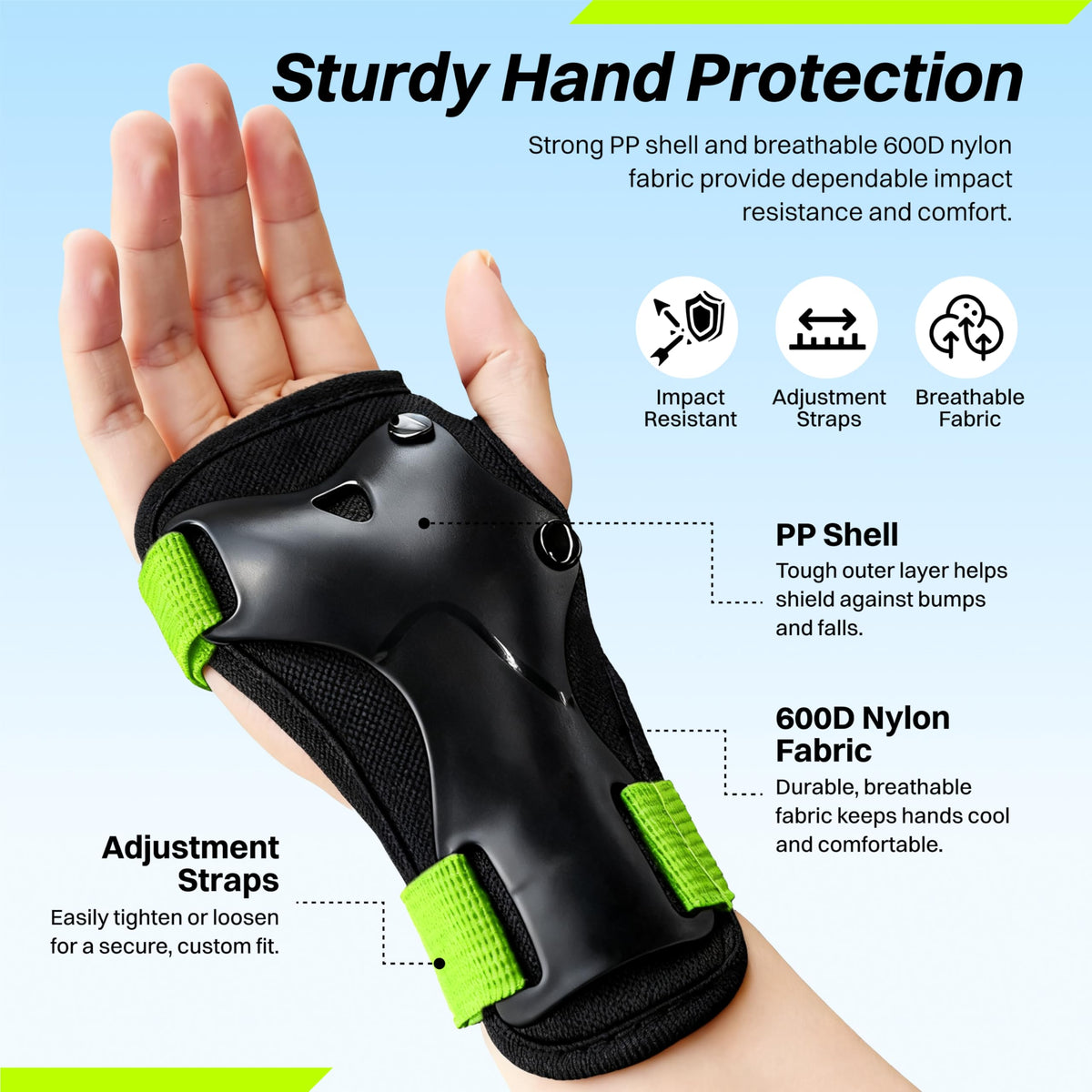 ZIFFY Kids Knee & Elbow Pads Set with Wrist Guards - Adjustable Protective Gear