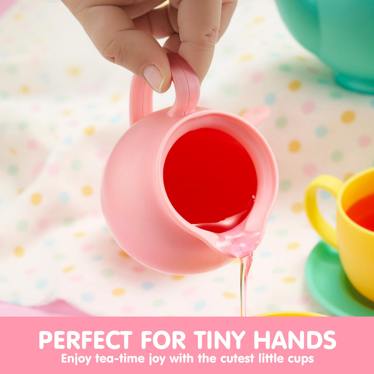 Play-Act 18 PCS Pretend Tea Party Set - BPA & Phthalates Free Play Food