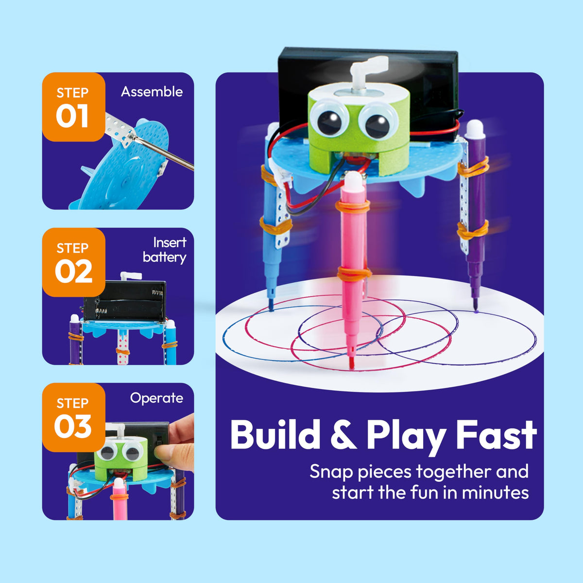 Klever Kits 6-in-1 Electric Robot Building Kit (STEM Educational Toy)