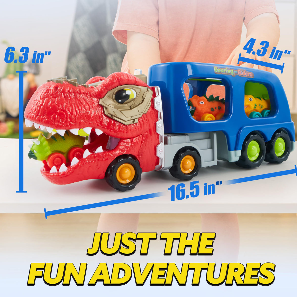Vroomix Dinosaur Carrier Truck - 6 Dinosaurs, Music, Lights, Endless Adventure