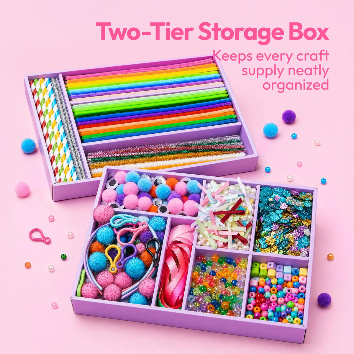 Klever Kits 2000+ PCS Jewelry Studio Craft Kit - Princess Bracelet Making Set
