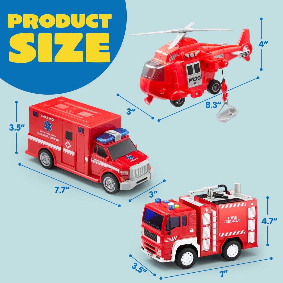 VROOMIX Fire Engine Toy with Lights & Sounds