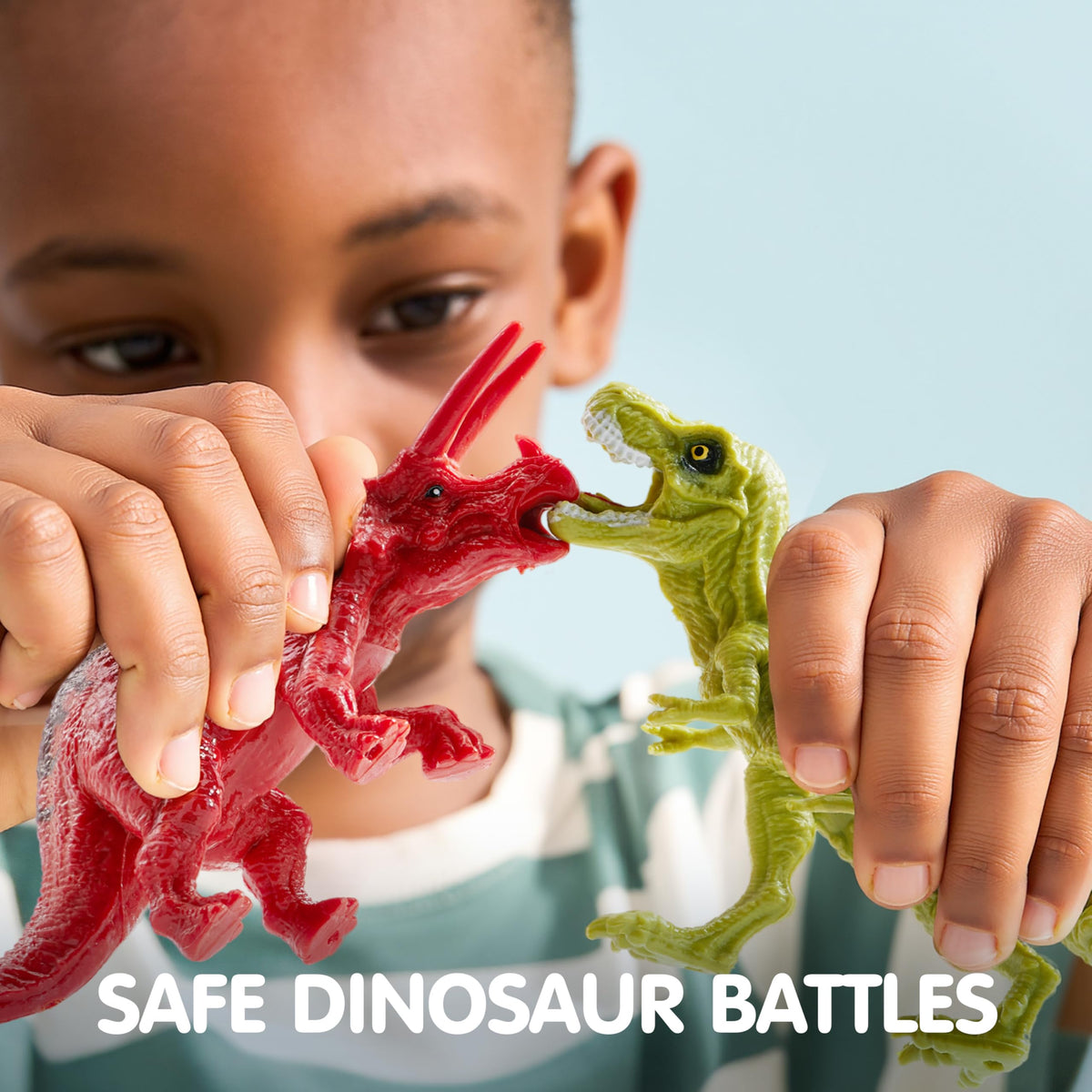 Play-Act 17 PCS Realistic Dinosaur Figures with Play Mat & Storage Cage