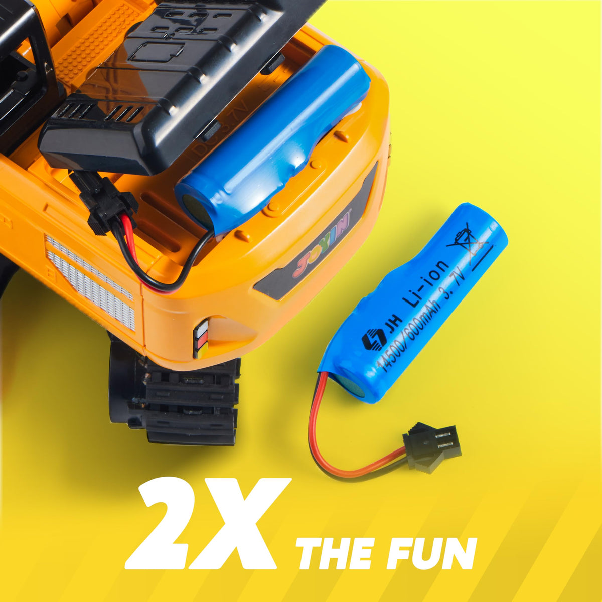 VROOMIX 2.4GHz Remote Control Excavator Toy with Lights for Kids