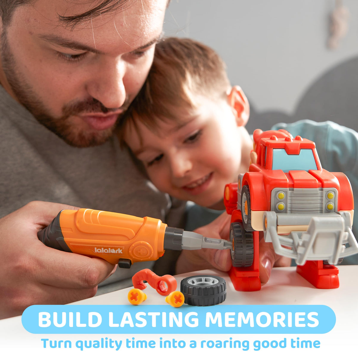 Play-Act Dinosaur Take Apart Car Toy - Electric Drill STEM Building Set