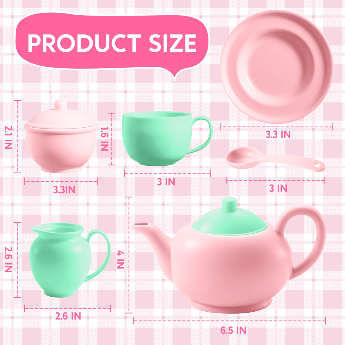 Play-Act 18 PCS Pretend Tea Party Set - BPA & Phthalates Free Play Food