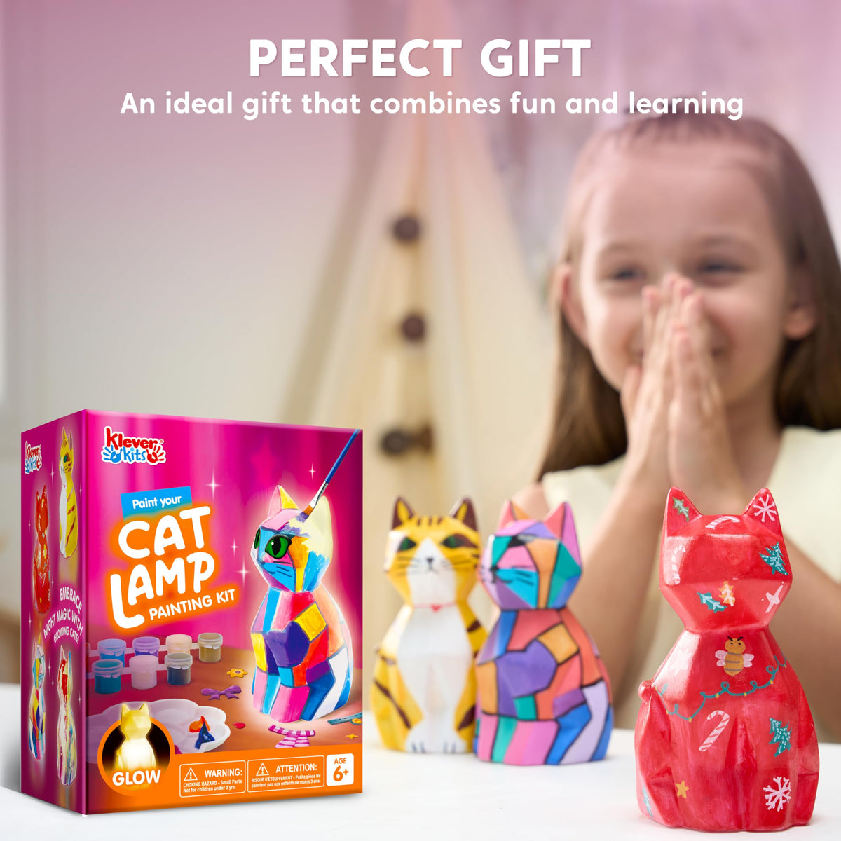 Klever Kits Paint Your Own Cat Night Light Craft Kit