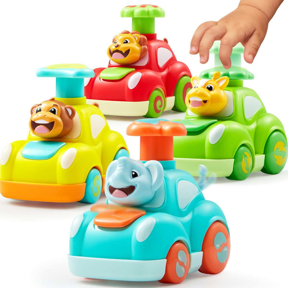 VROOMIX Press 'n Roll 4 Pcs Toddler Pressing Car Set