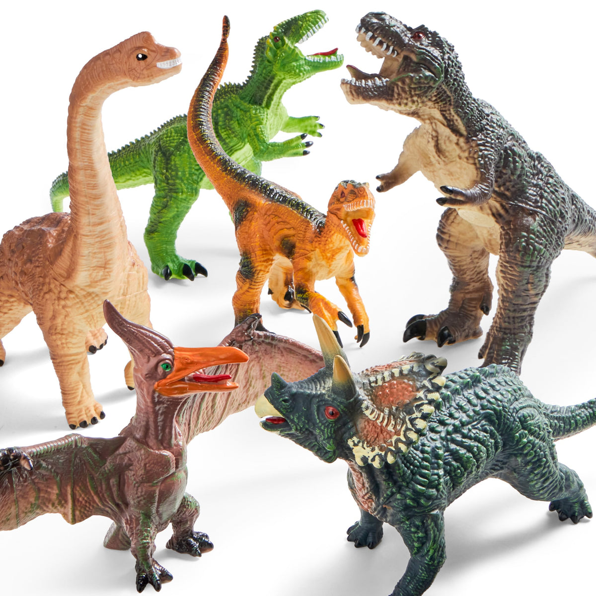 Play-Act Big Soft Dinosaur Figures - Squeeze, Learn, Roar