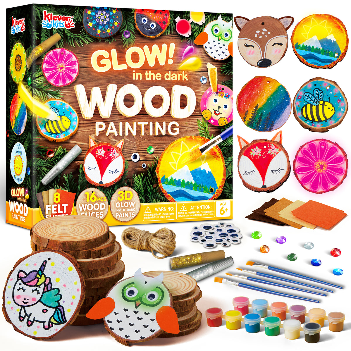 Klever Kits Natural Unfinished Wood Slices Painting & Craft Kit