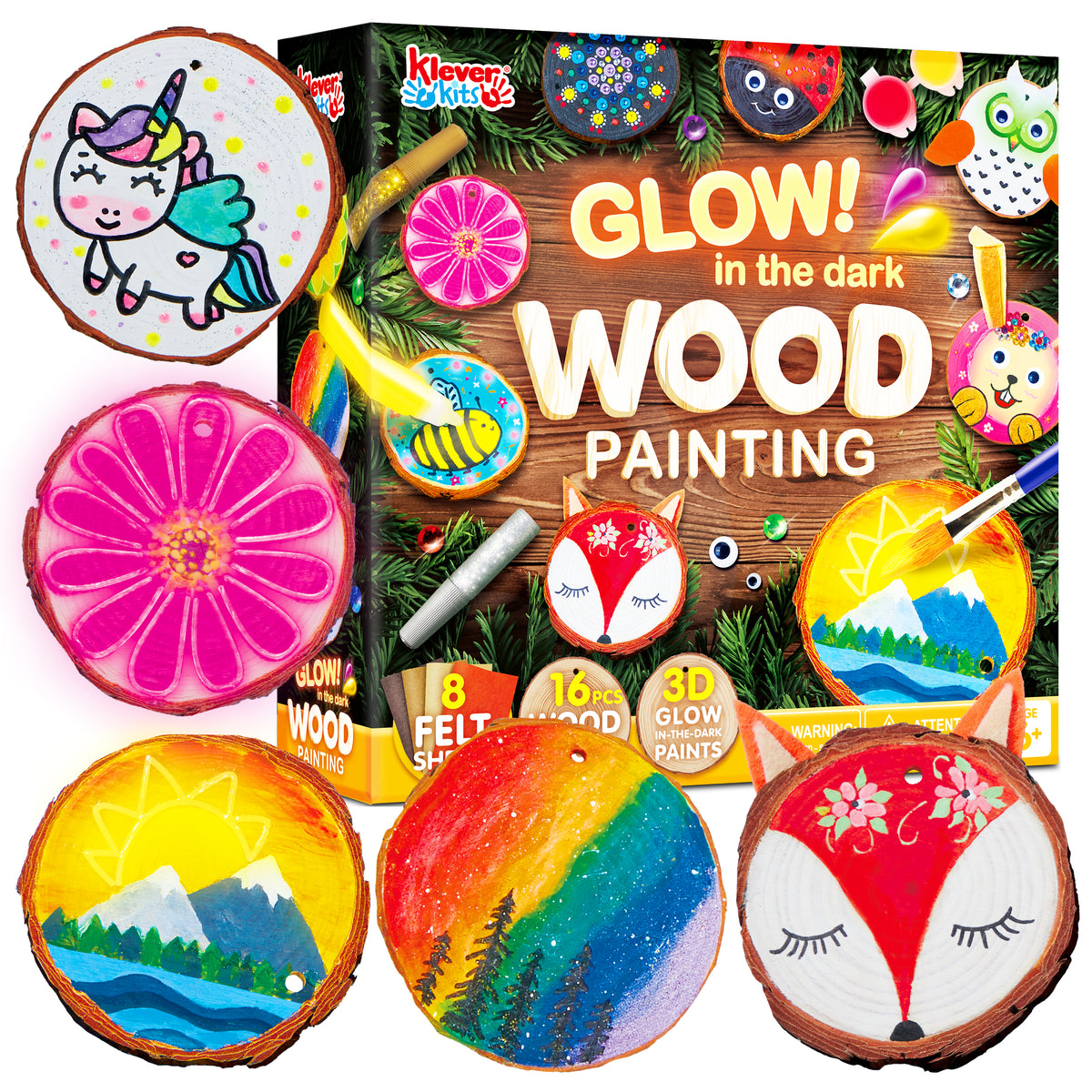 Klever Kits Natural Unfinished Wood Slices Painting & Craft Kit