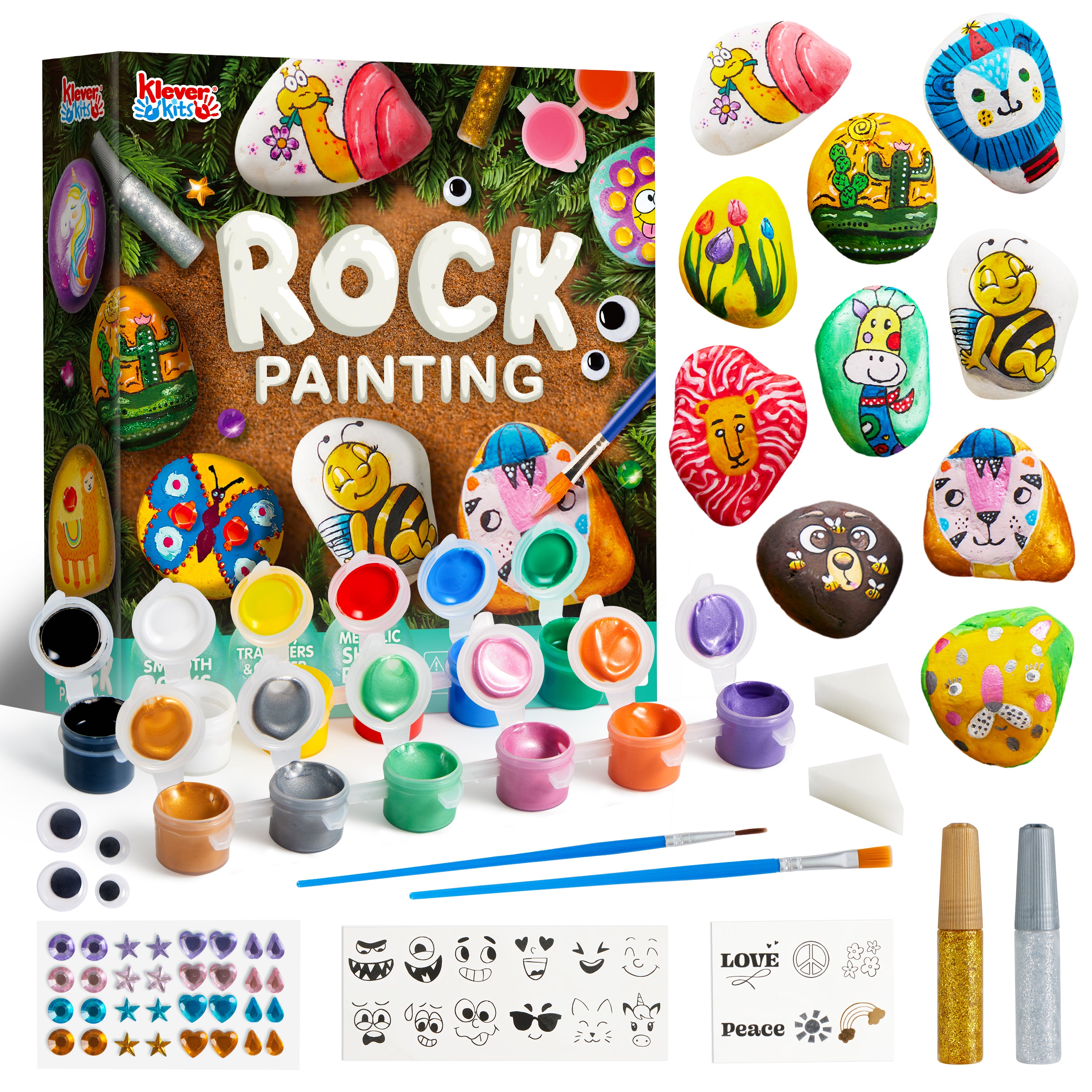 Klever Kits DIY Rock Painting Craft Kit for Kids Ages 6-12