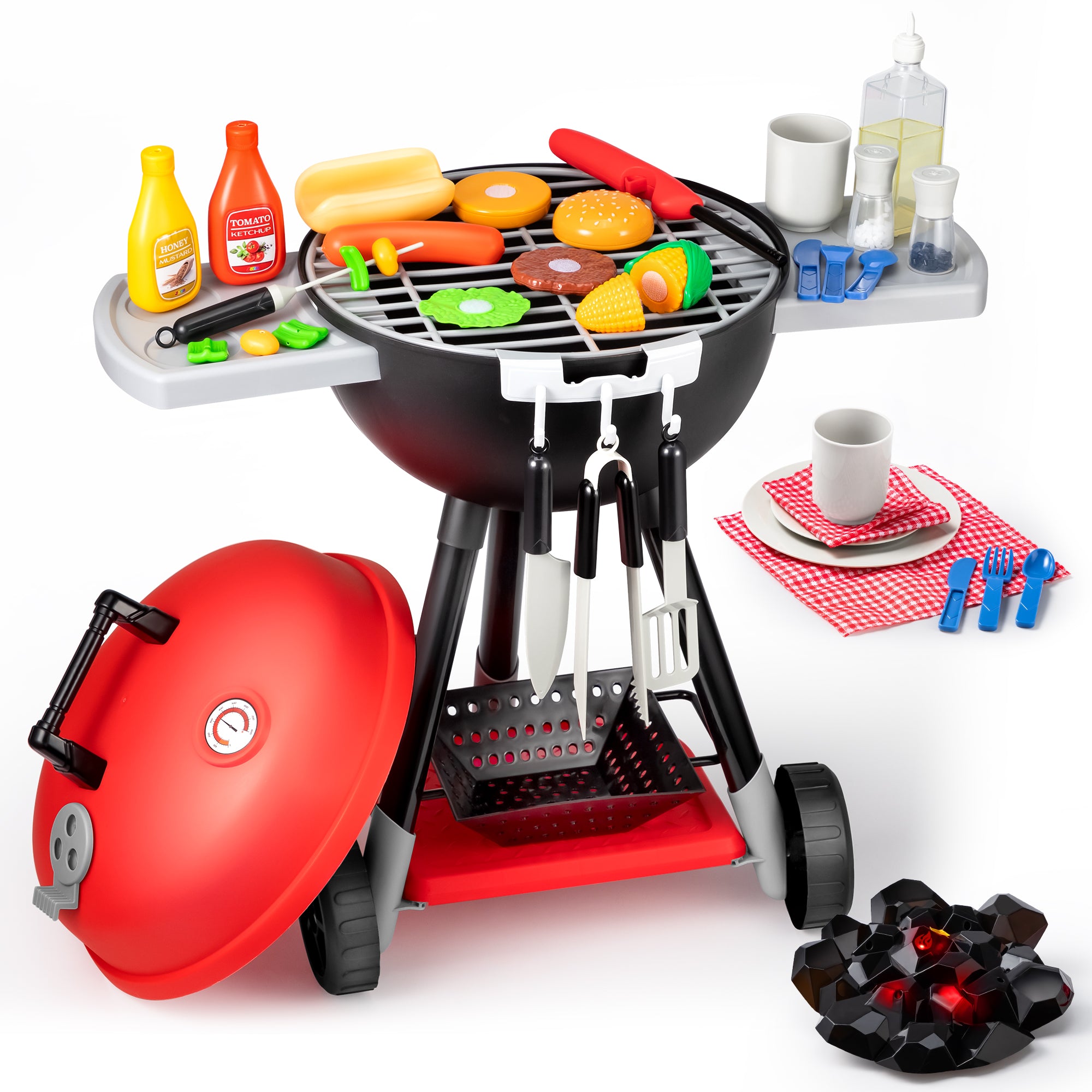 JOYIN Kids BBQ Grill & Play Food Toy Set for Toddlers