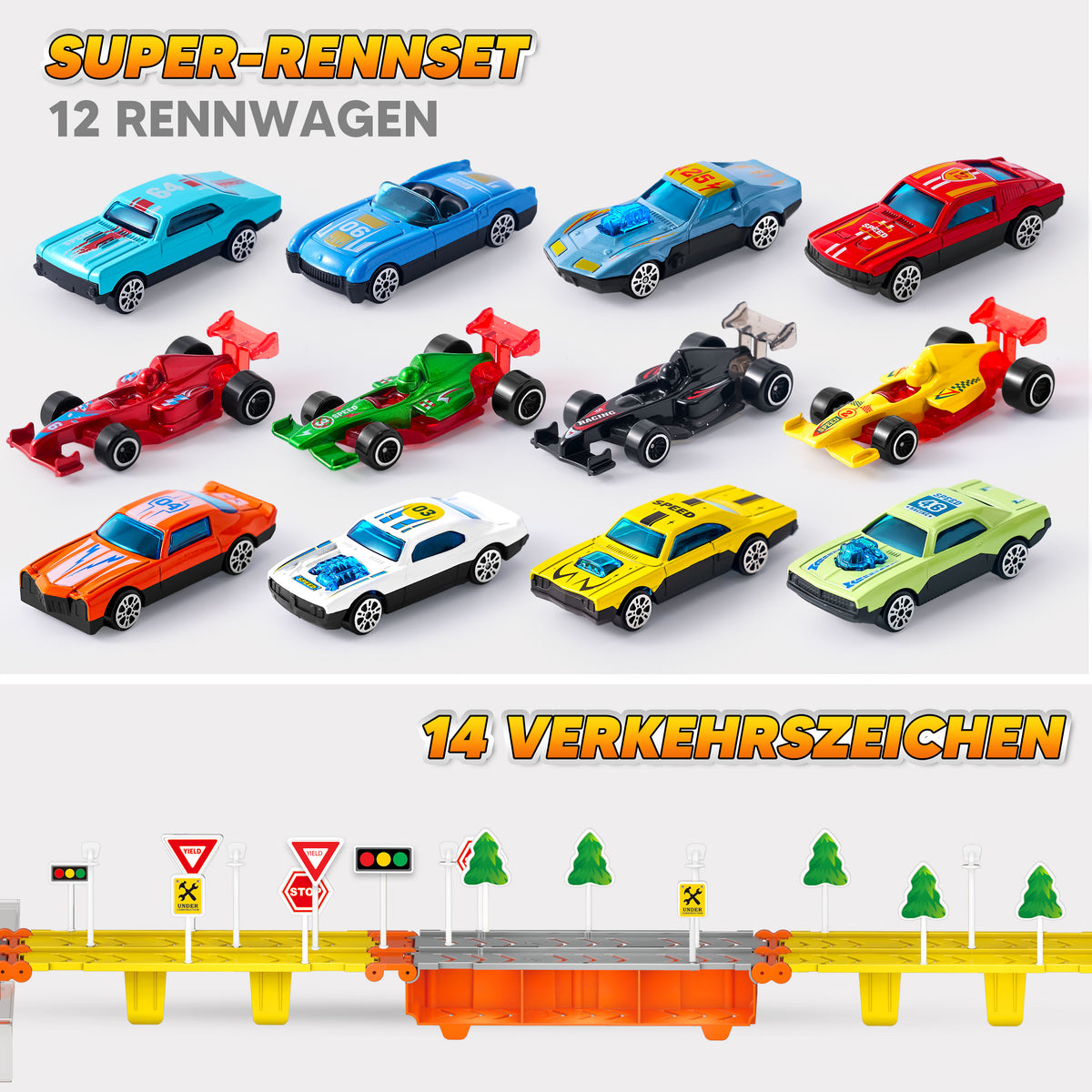 Vroomix Foldable Decks Carrier Truck Set - Kids Toy Transporter