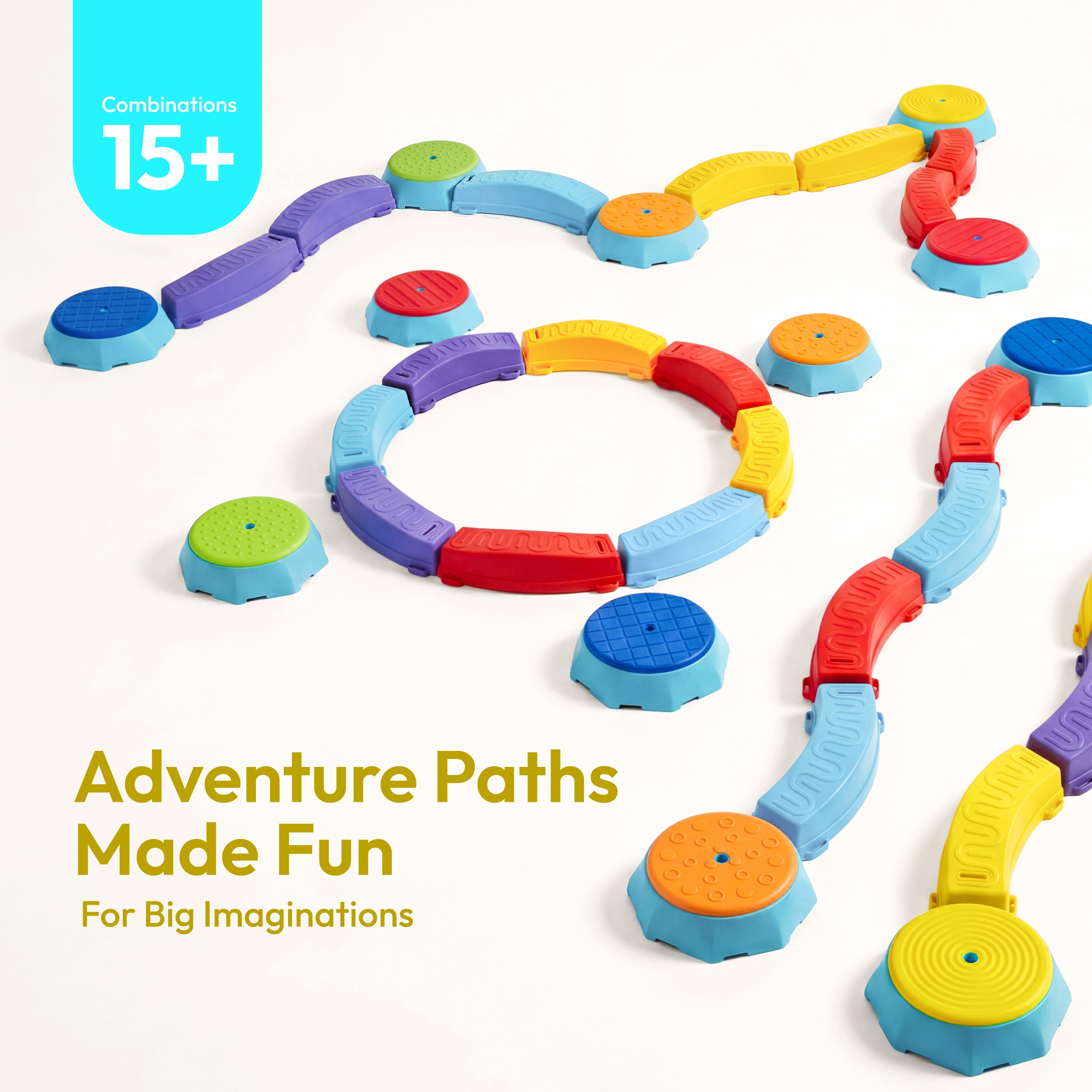 Plat-Act 4-in-1 Kids Balance Beam & Stepping Stones Set