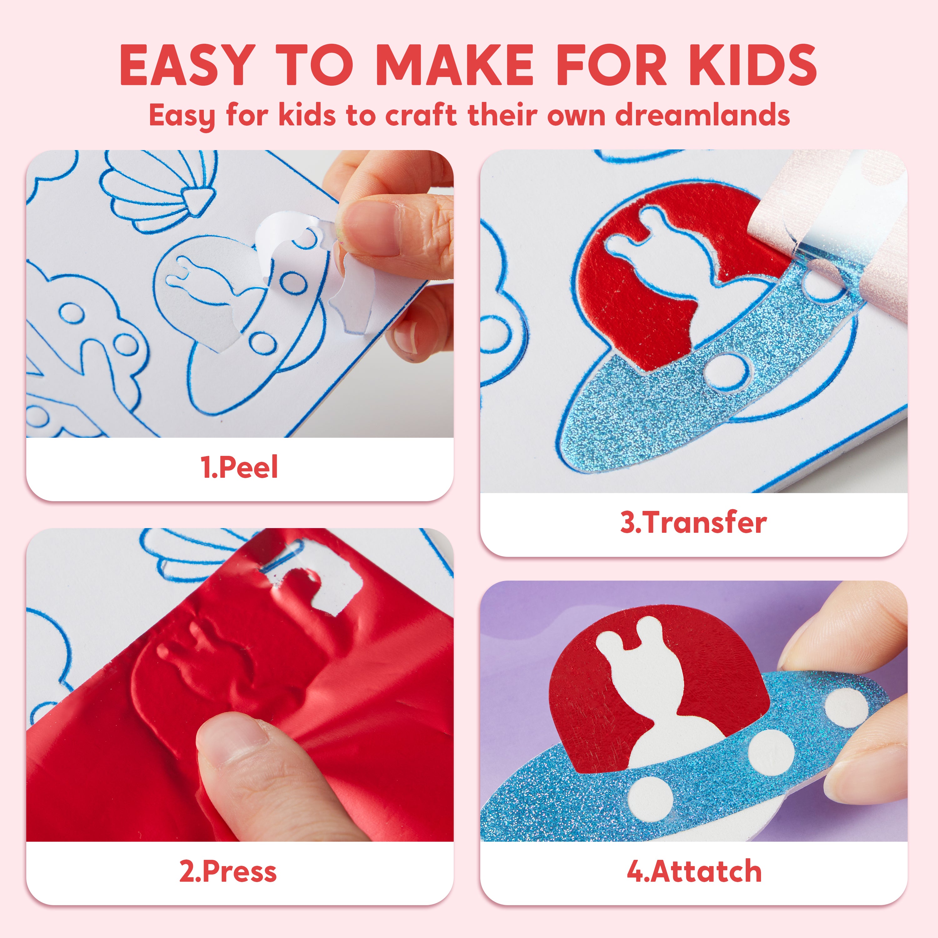 Klever Kits Mess-Free Foil Art Craft Kit for Kids Age 4+
