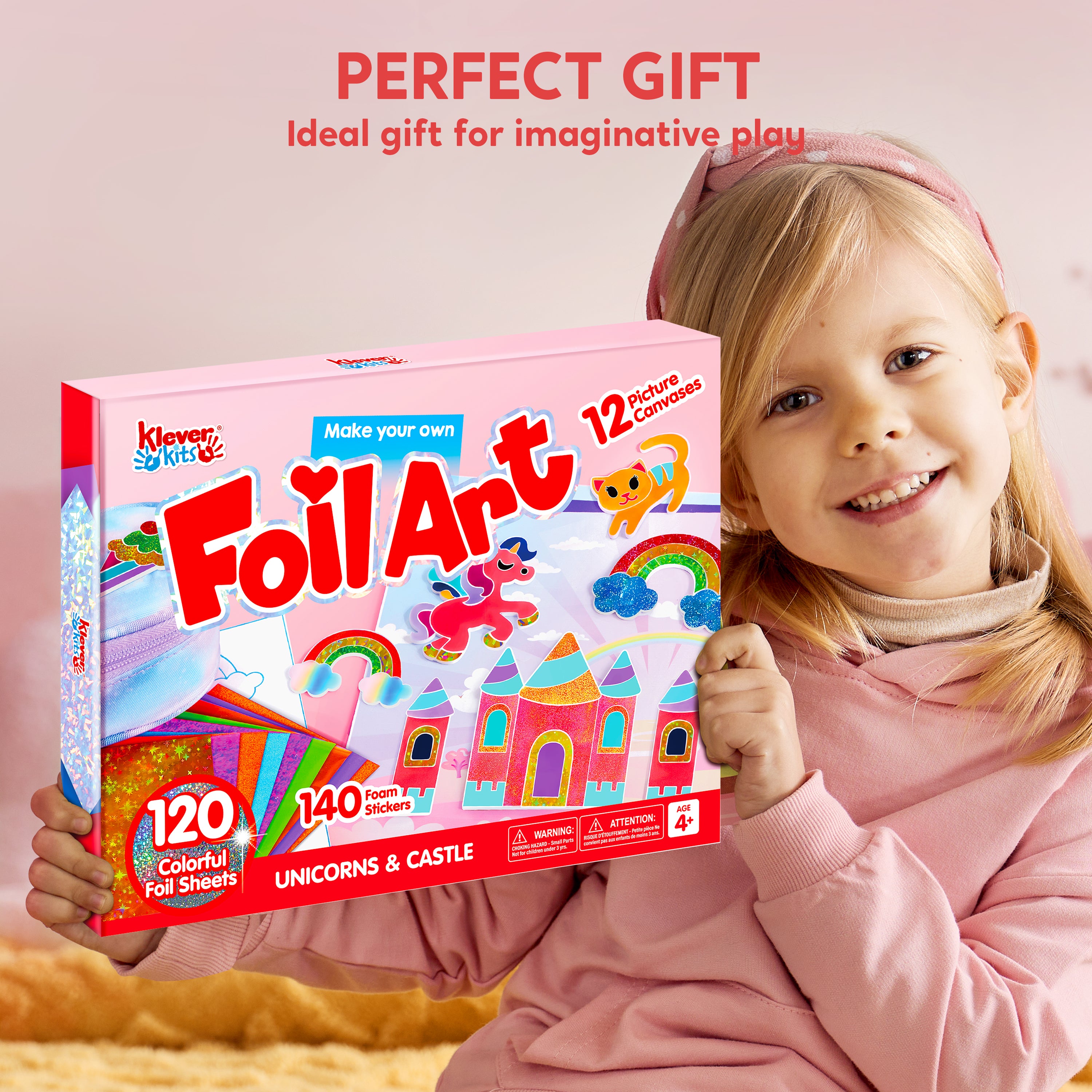 Klever Kits Mess-Free Foil Art Craft Kit for Kids Age 4+