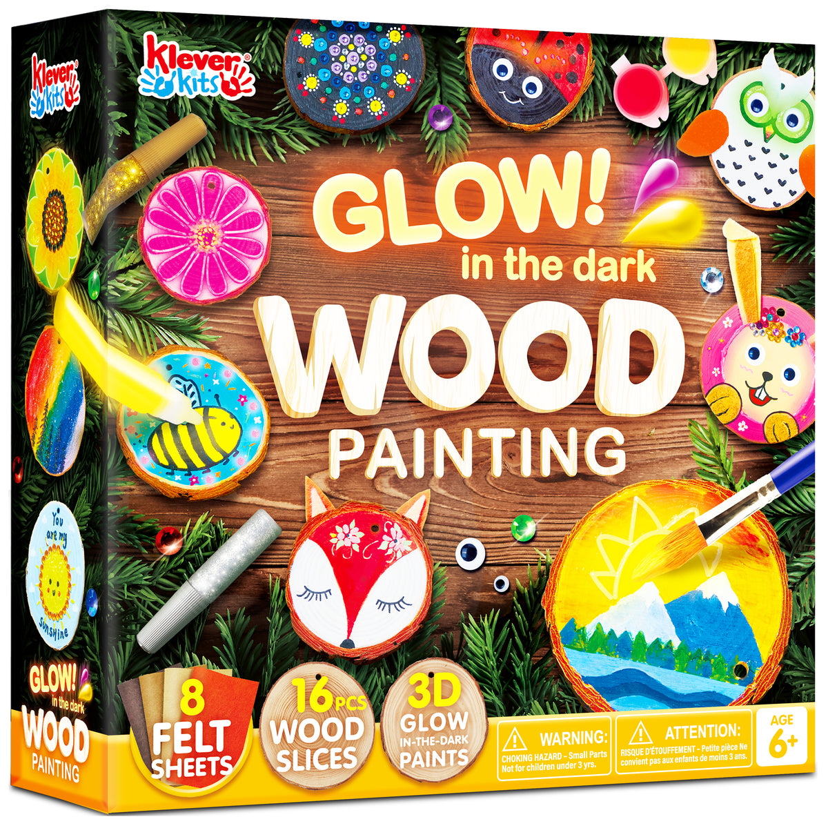 Klever Kits Natural Unfinished Wood Slices Painting & Craft Kit