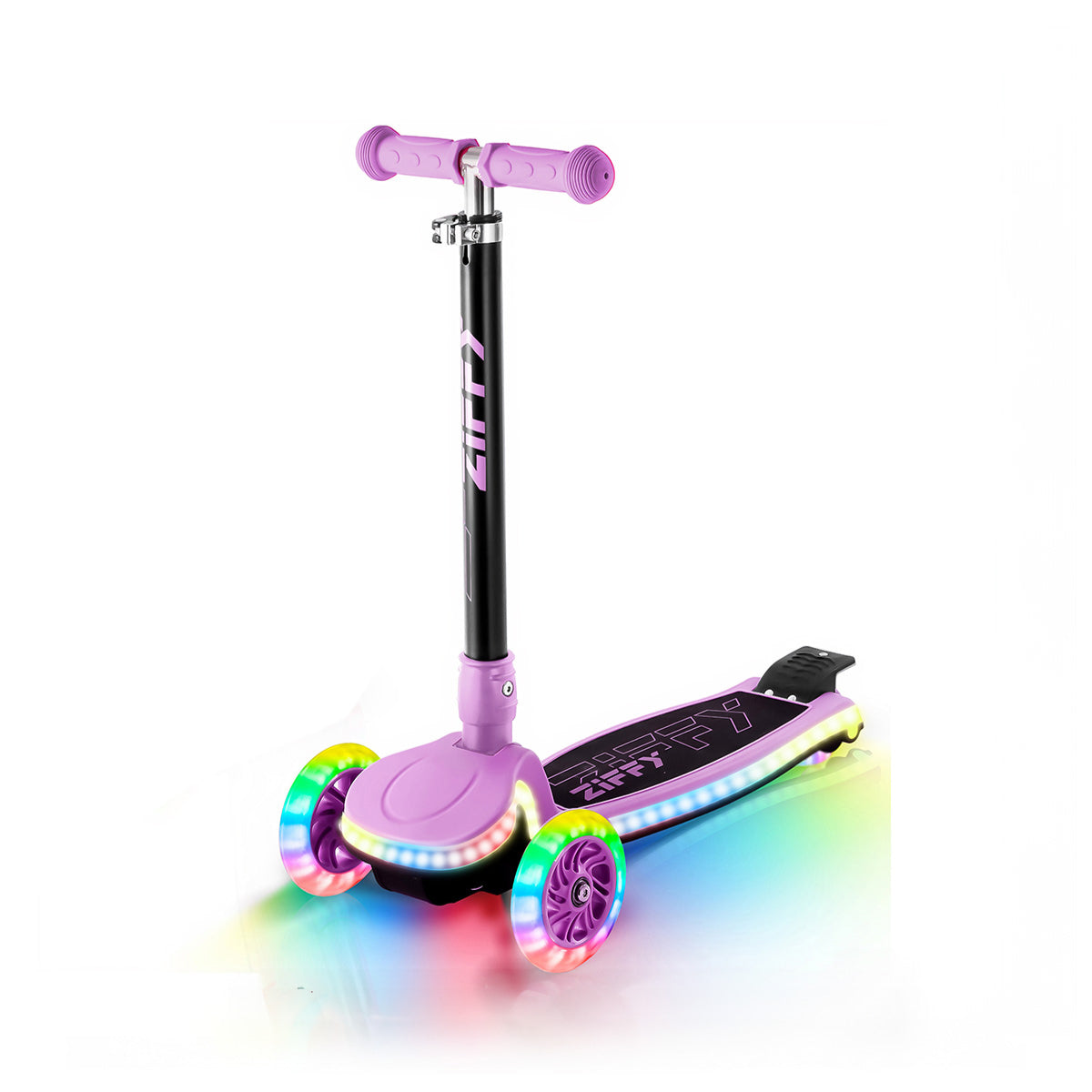 JOVA-ZIFFY Light-Up 3 Wheel Scooter - 20 LED Kick Scooter, Purple