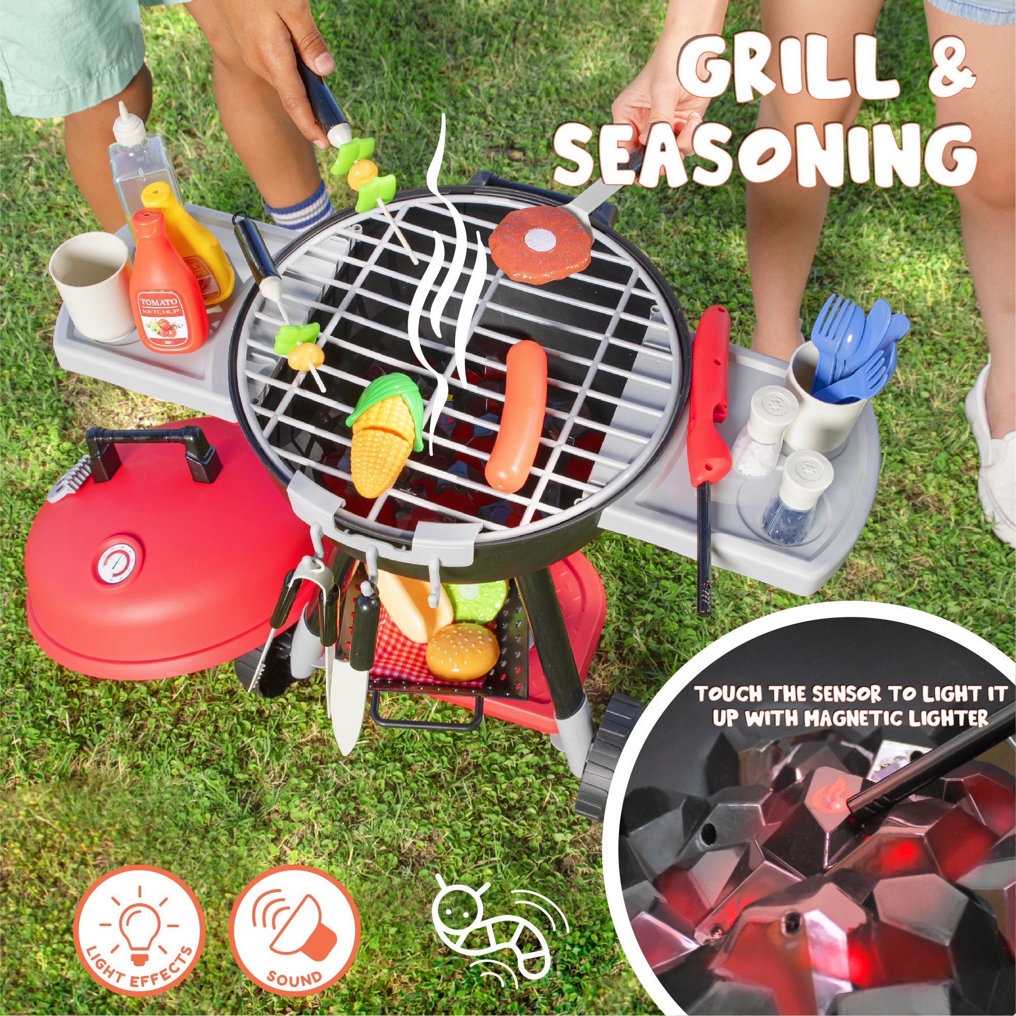 JOYIN Kids BBQ Grill & Play Food Toy Set for Toddlers