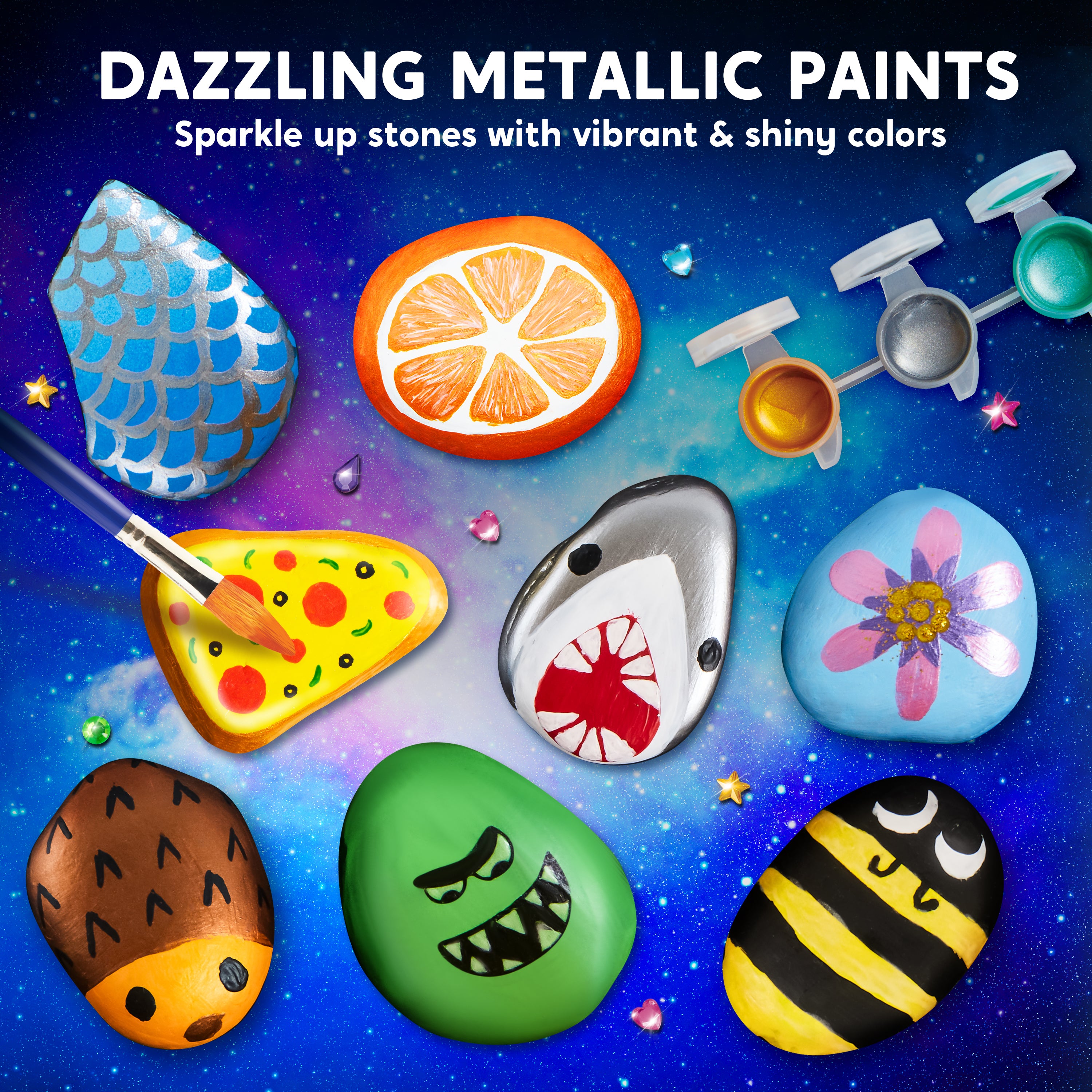Klever Kits Glow in the Dark Rock Painting Kit for Kids Ages 6-12