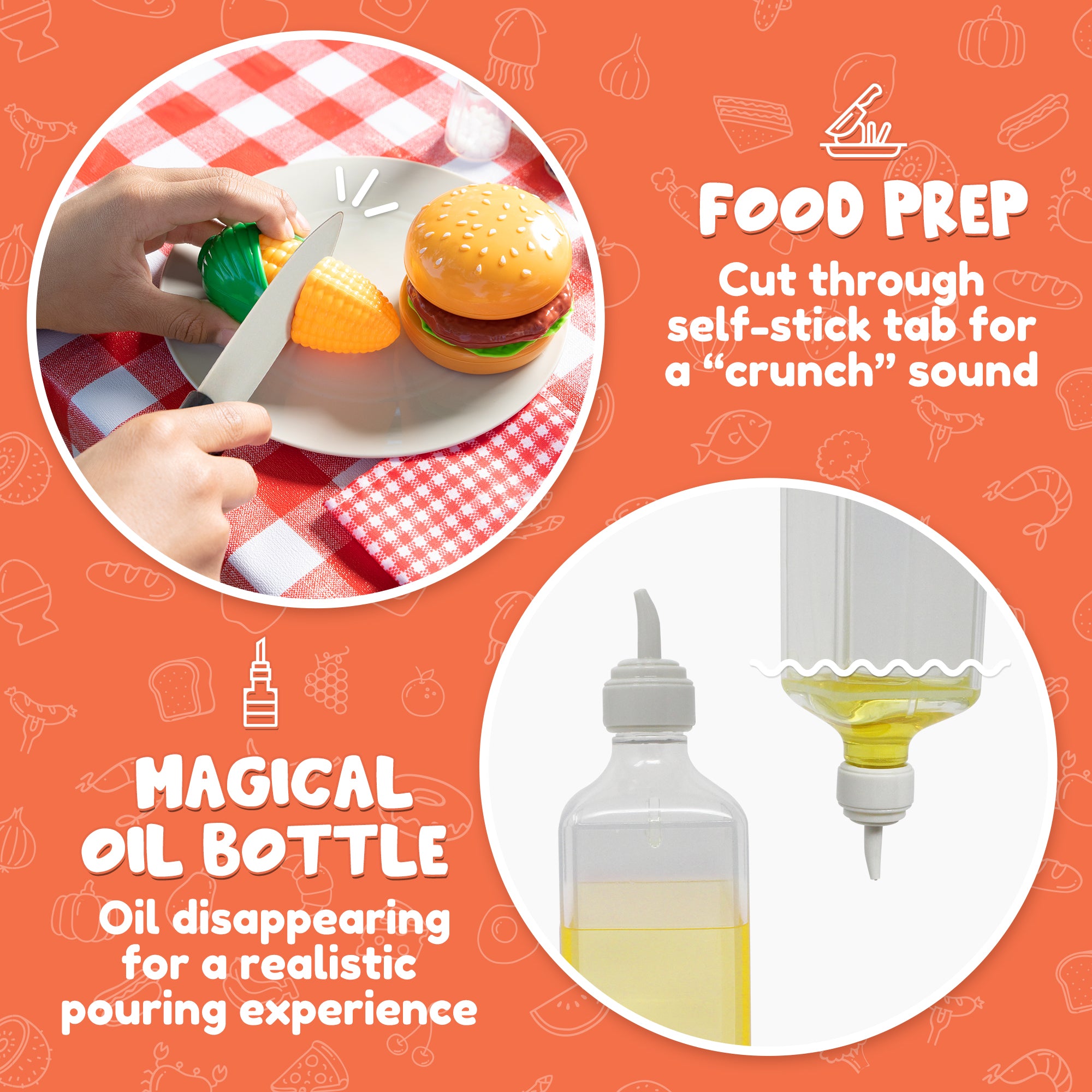 JOYIN Kids BBQ Grill & Play Food Toy Set for Toddlers