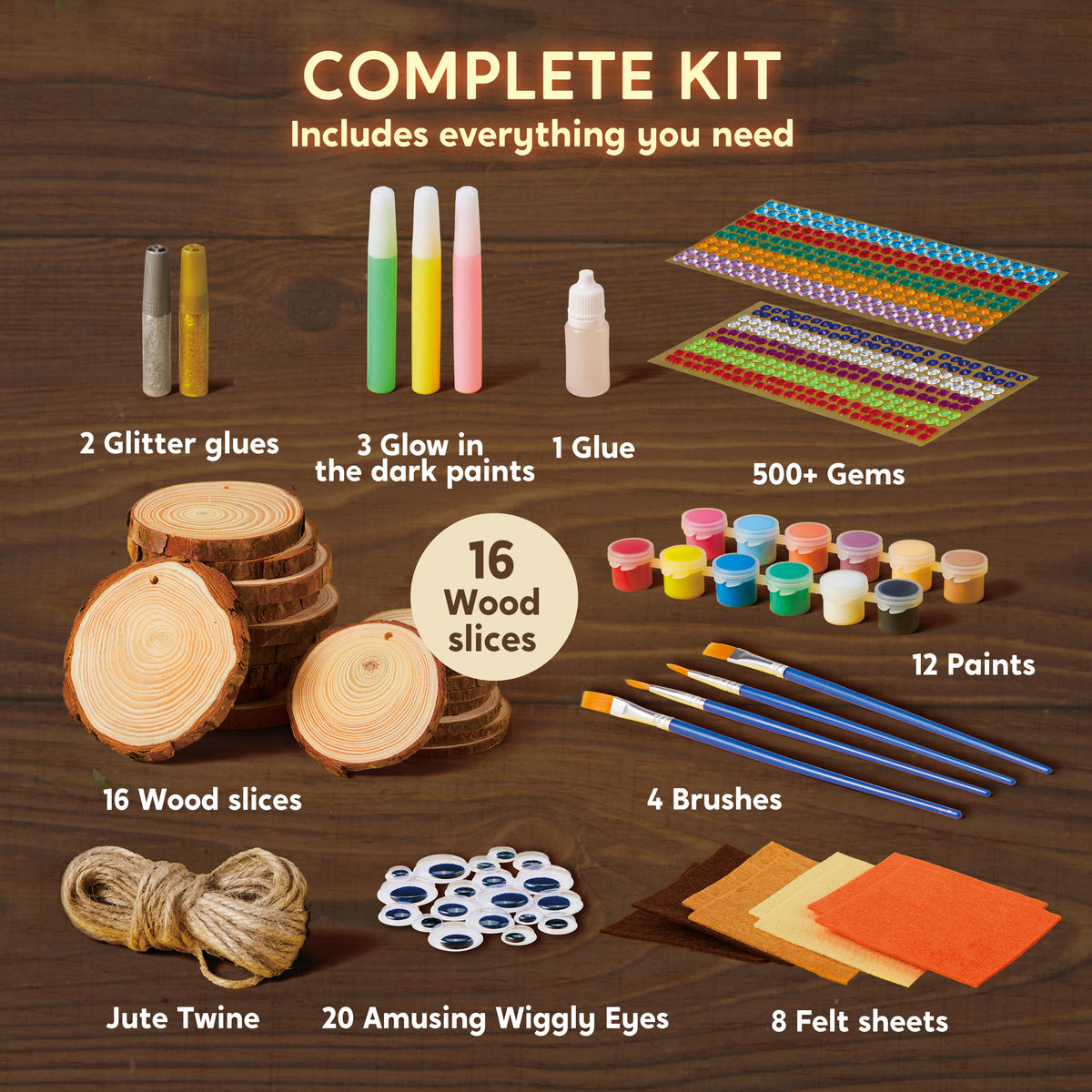 Klever Kits Natural Unfinished Wood Slices Painting & Craft Kit