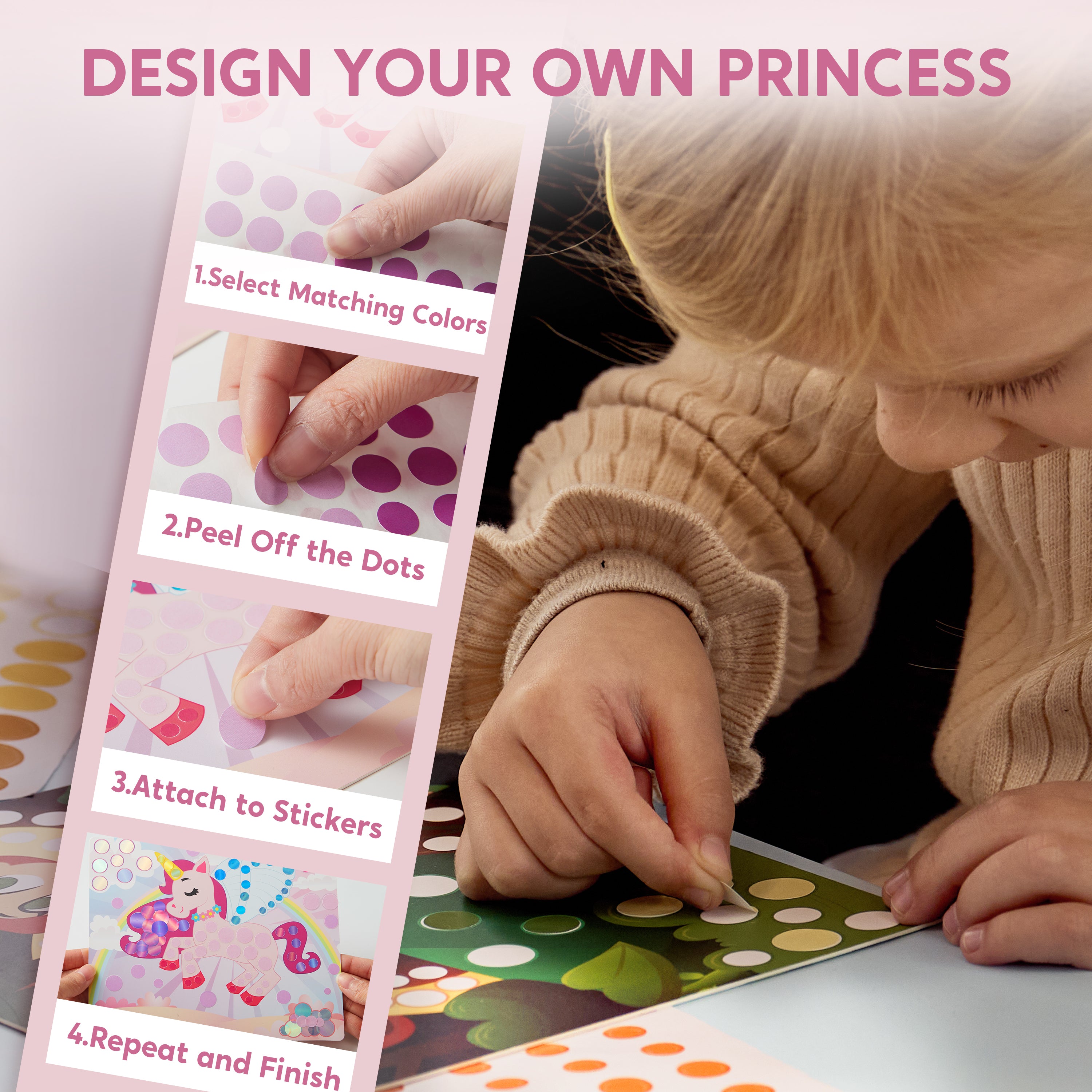 Klever Kits Princess & Unicorn Dot Art Kit Ages 3-7