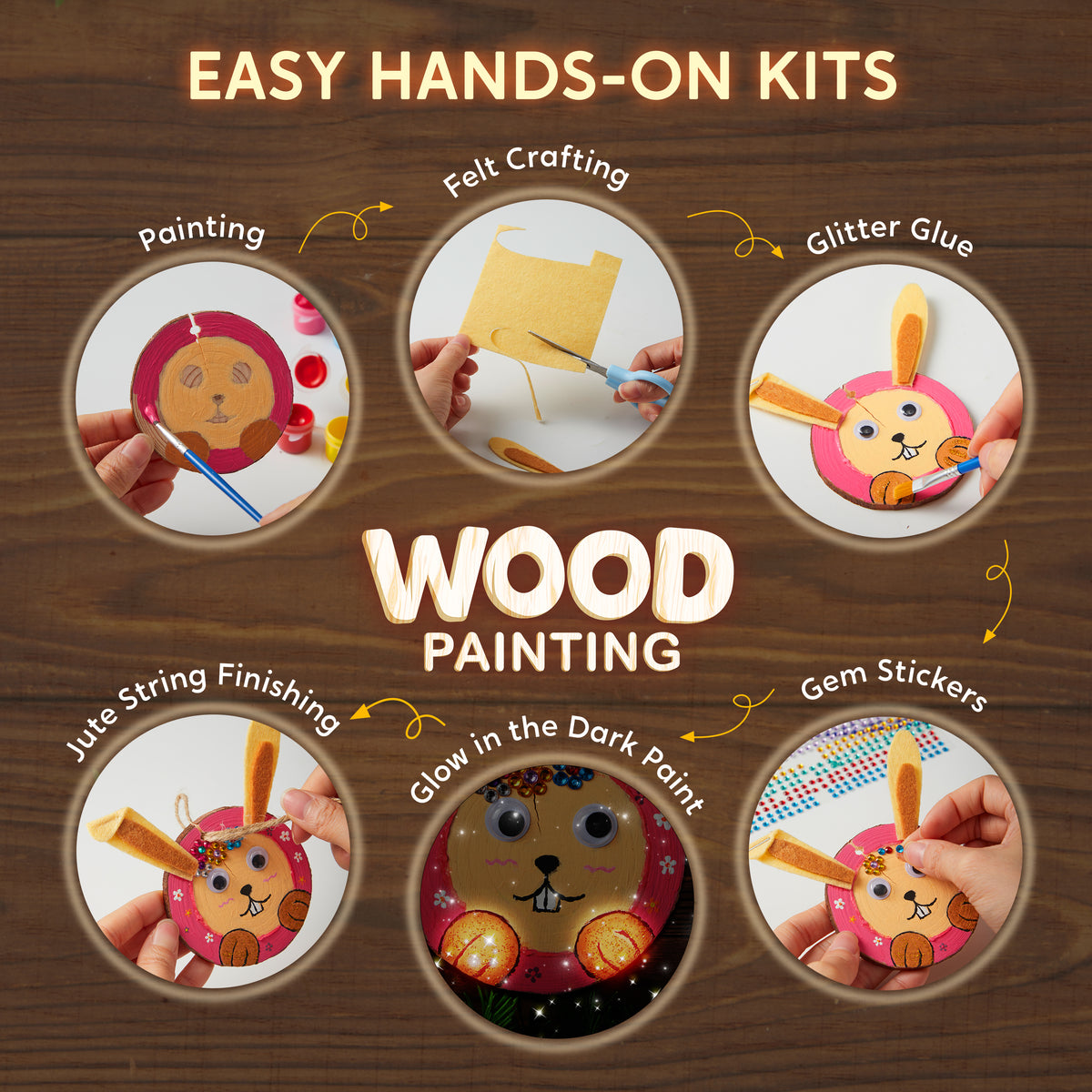 Klever Kits Natural Unfinished Wood Slices Painting & Craft Kit