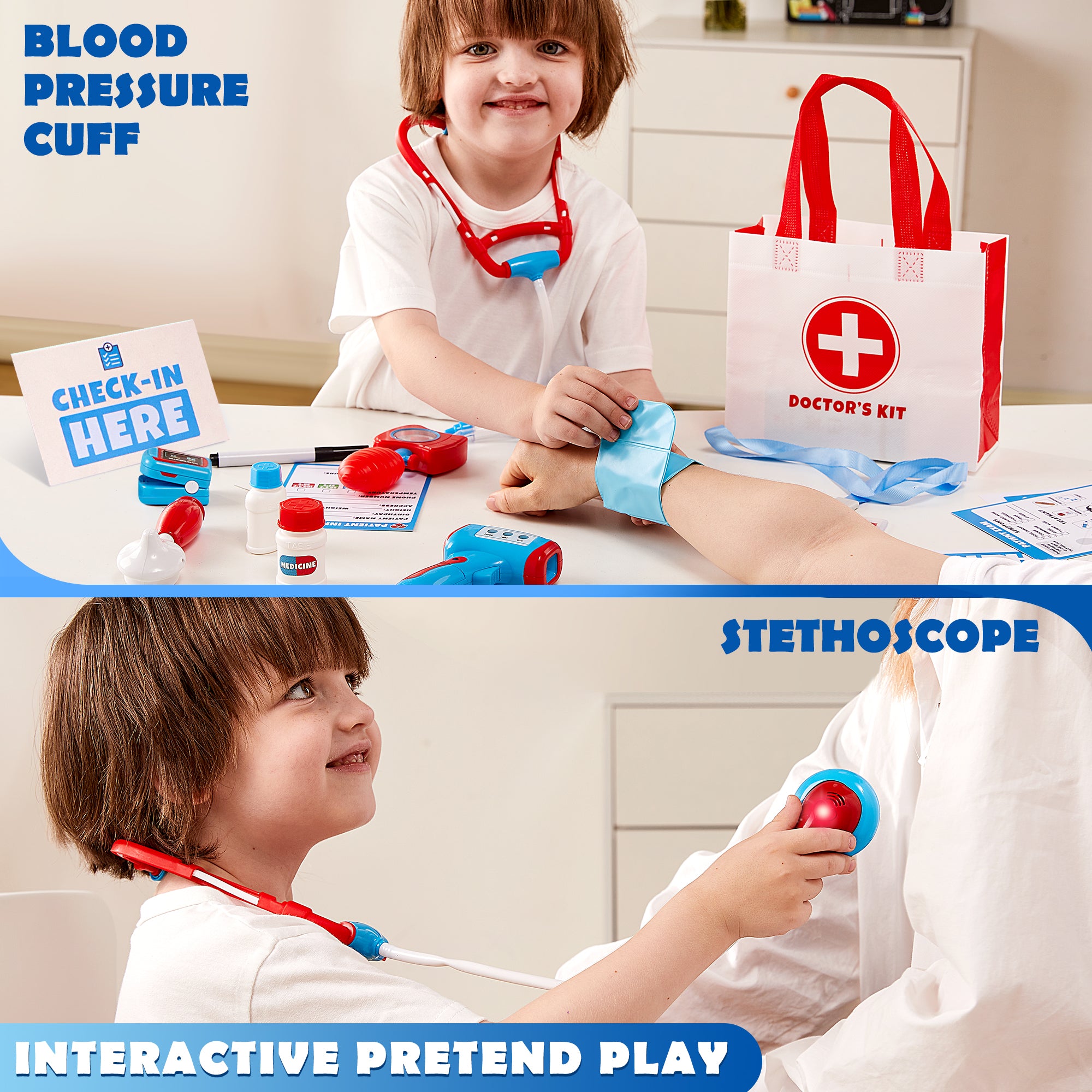 Play-Act Pretend Doctor Medical Playset with Bag (16 Pcs)