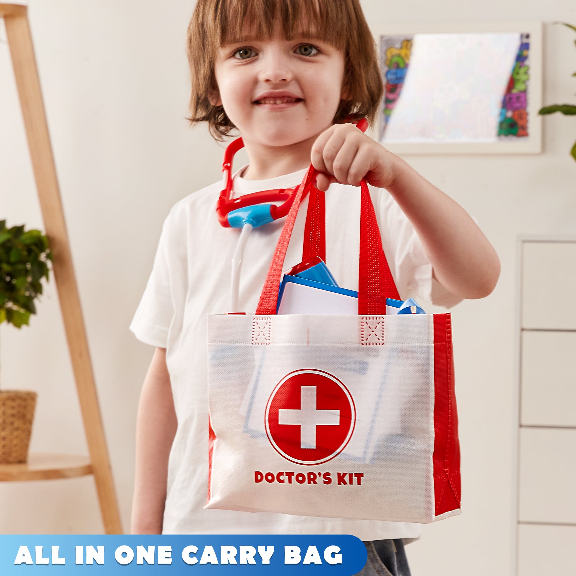 Play-Act Pretend Doctor Medical Playset with Bag (16 Pcs)