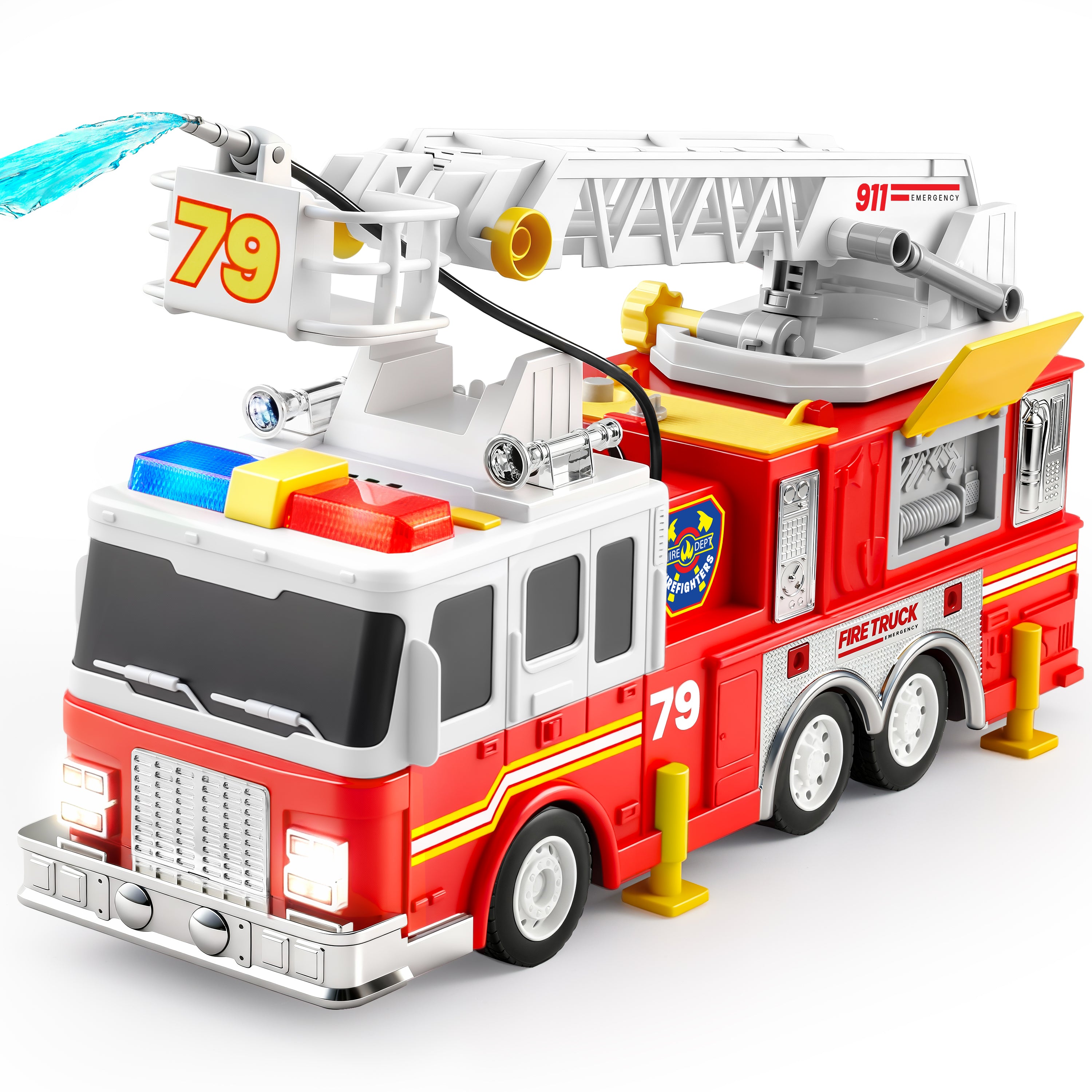 JOYIN Extra Large Fire Truck Toy with Water Pump & Ladder