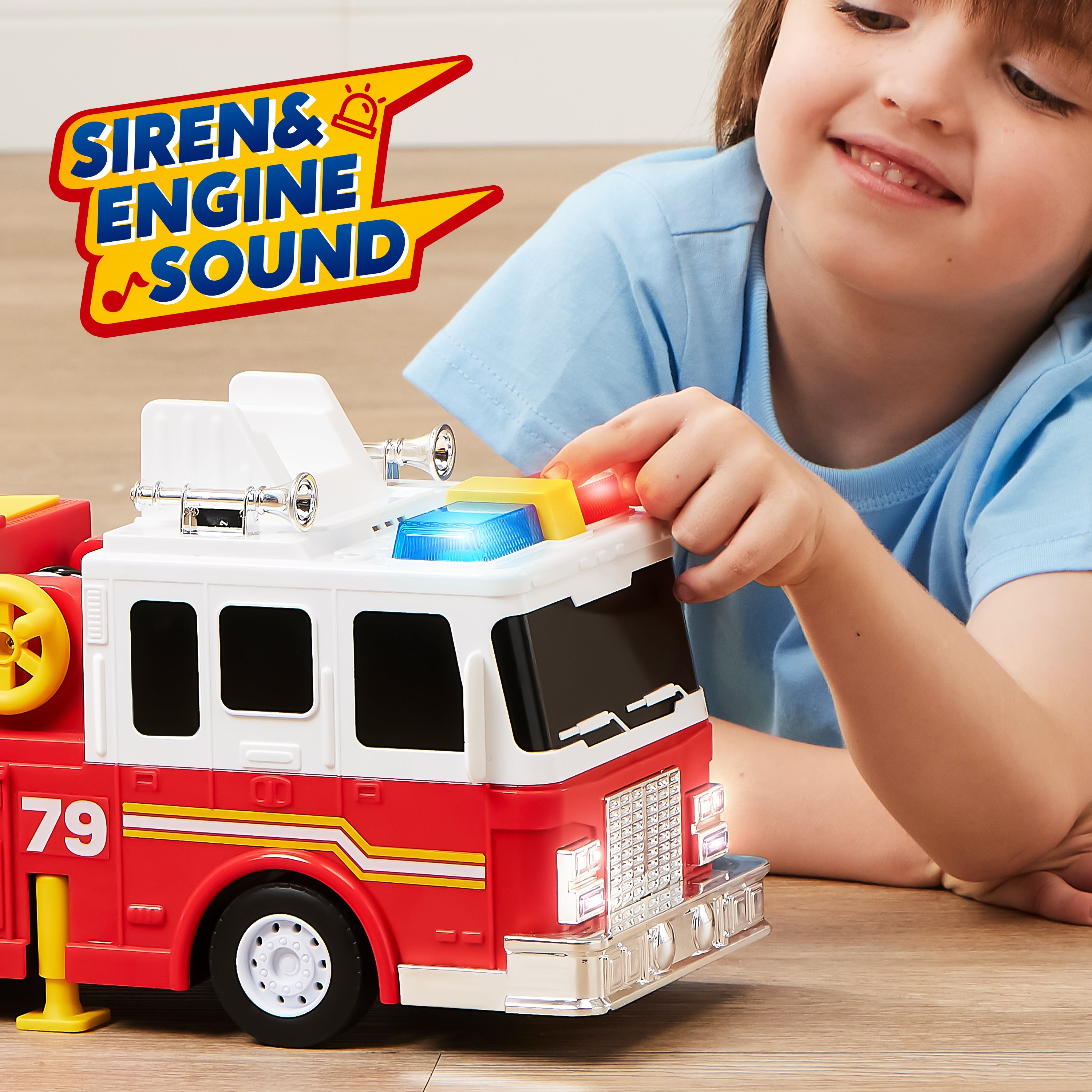 JOYIN Extra Large Fire Truck Toy with Water Pump & Ladder
