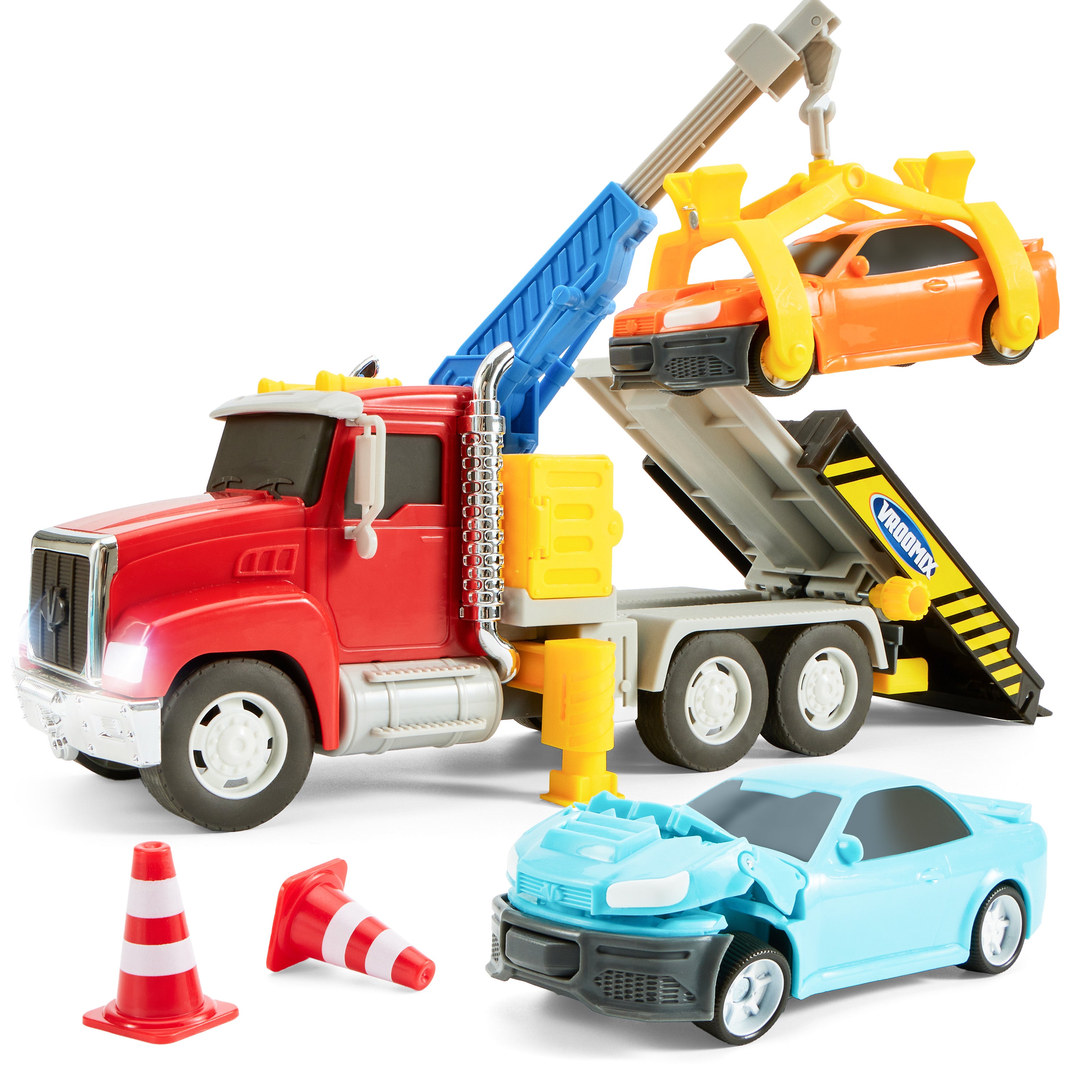 VROOMIX Tow Truck Toy Set with Lights & Sounds Age 3+