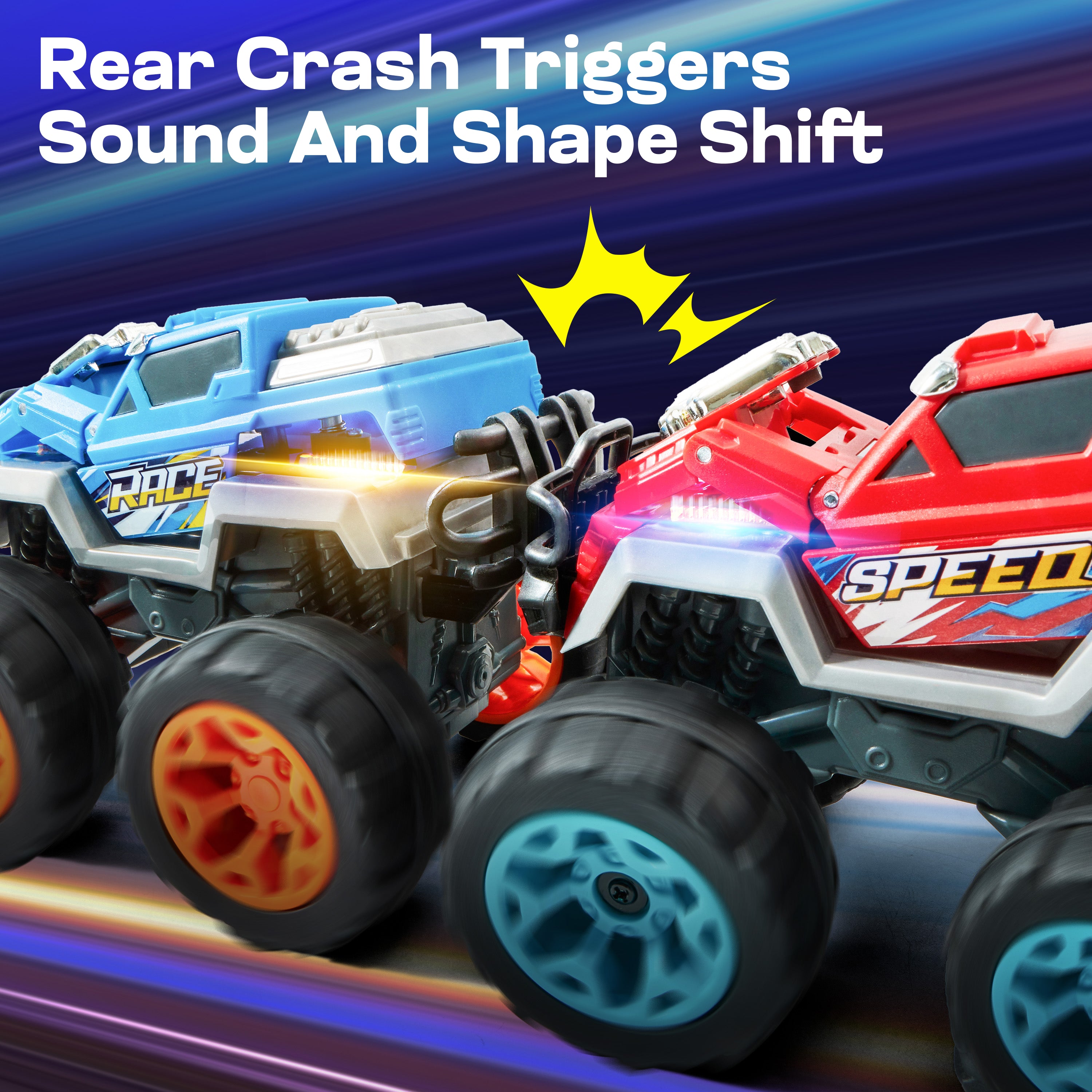 VROOMIX Crash & Smash Monster Truck Toy Set (2-Pack)