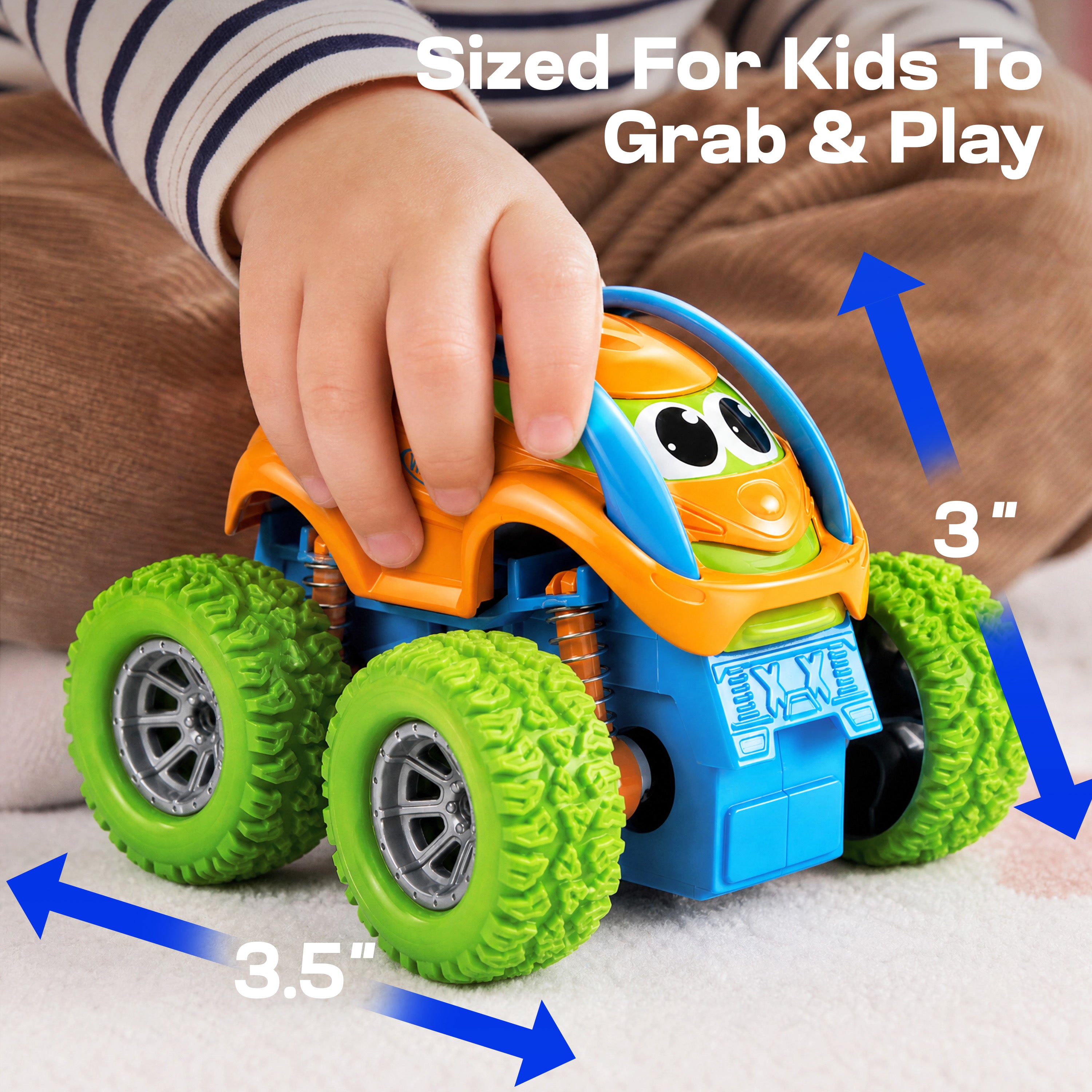 VROOMIX 3-Pack Friction Powered Flip Monster Truck Set